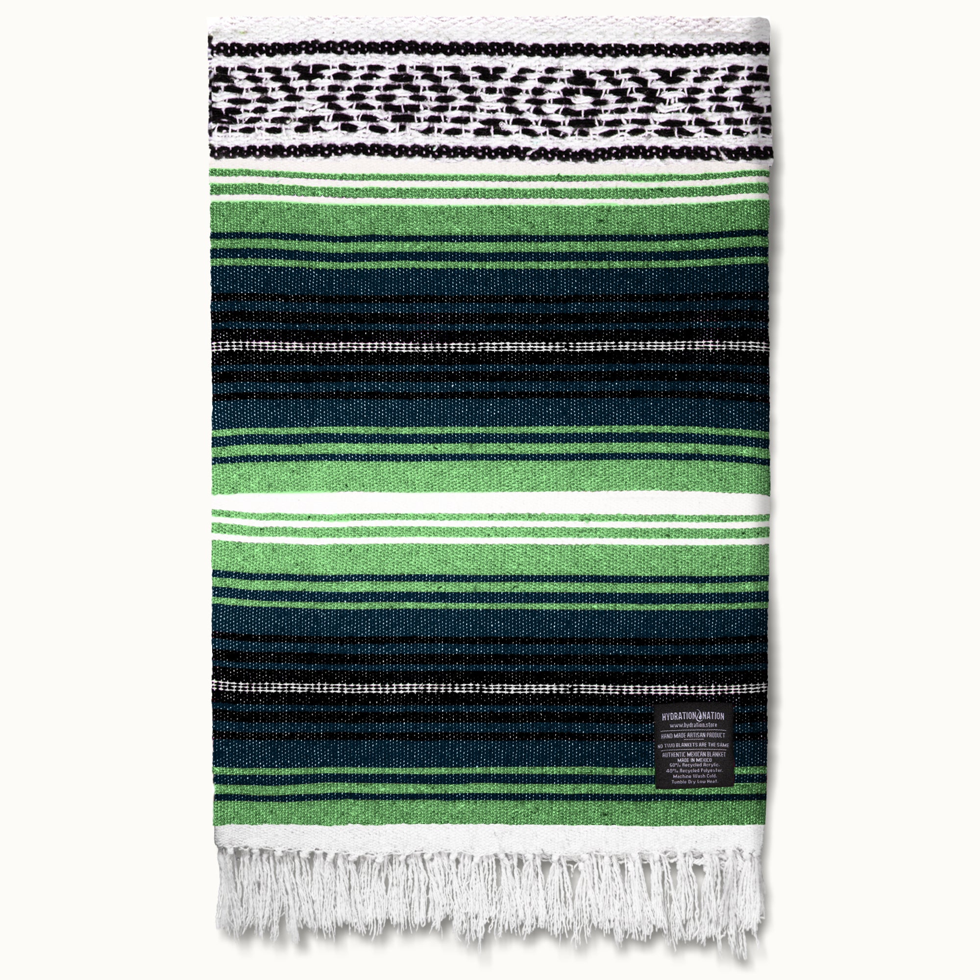 Hydration Nation Handcrafted Mexican Blanket - Tropical Green by Zulay Kitchen