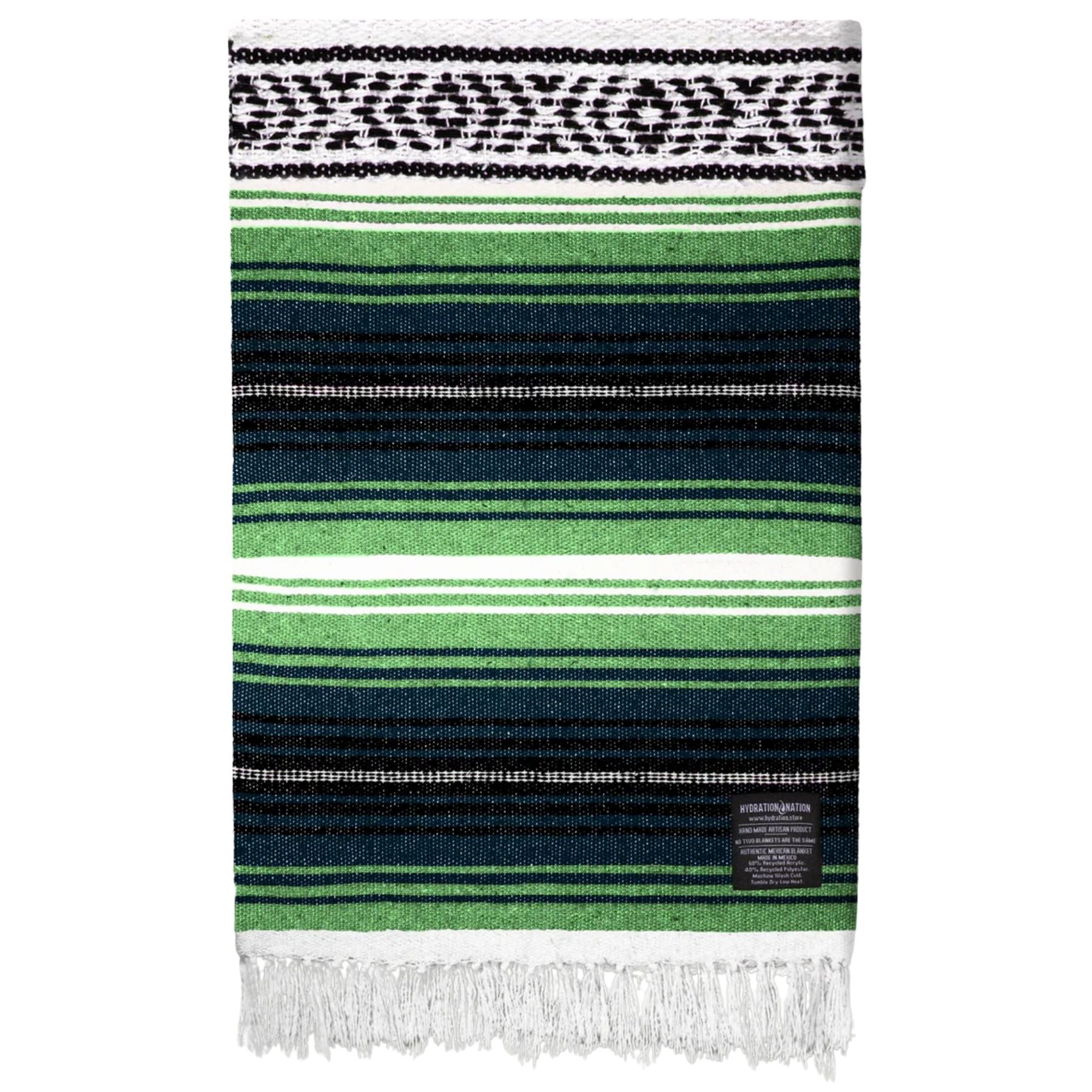 Hydration Nation Handcrafted Mexican Blanket - Tropical Green by Zulay Kitchen