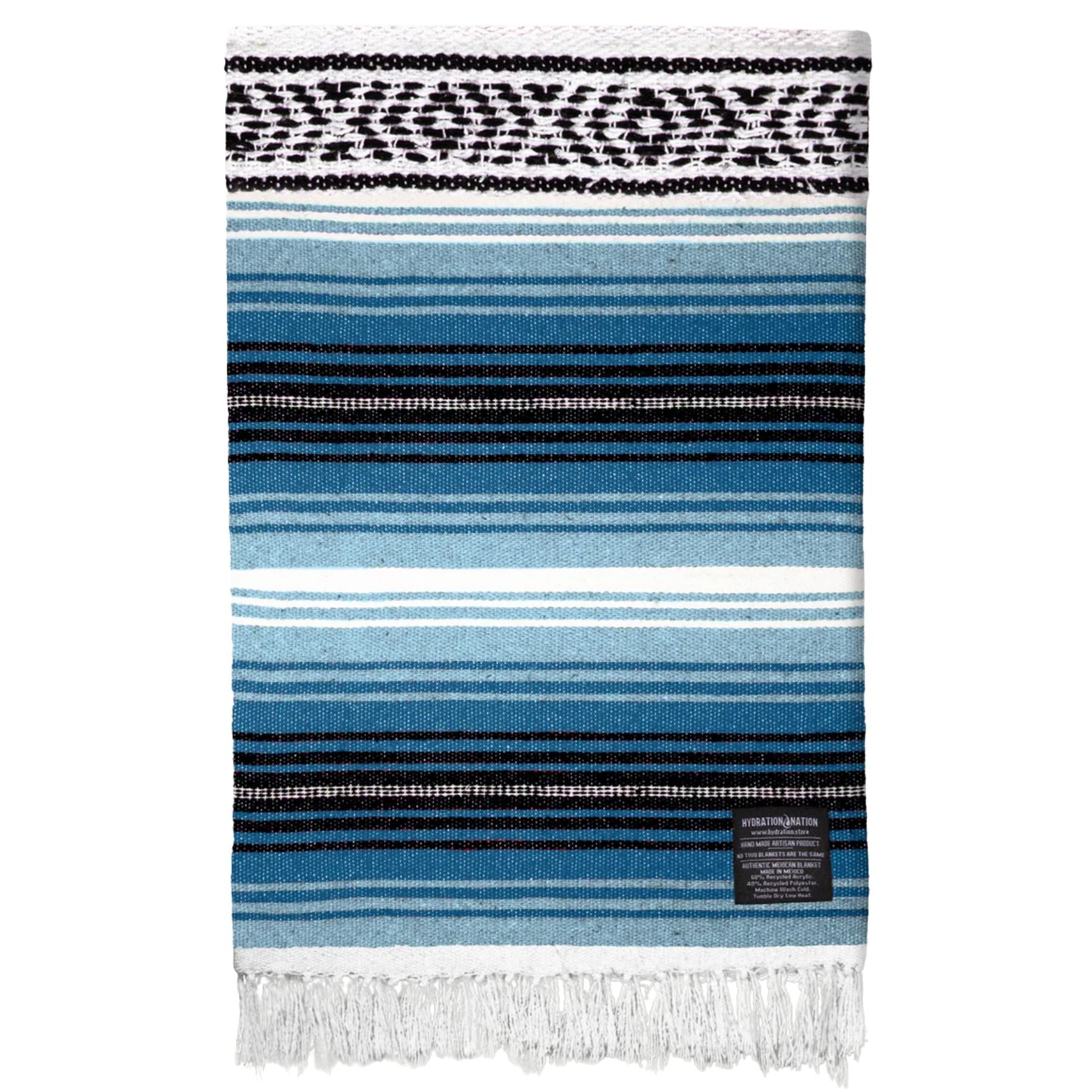 Hydration Nation Handcrafted Mexican Blanket - Sky Blue by Zulay Kitchen