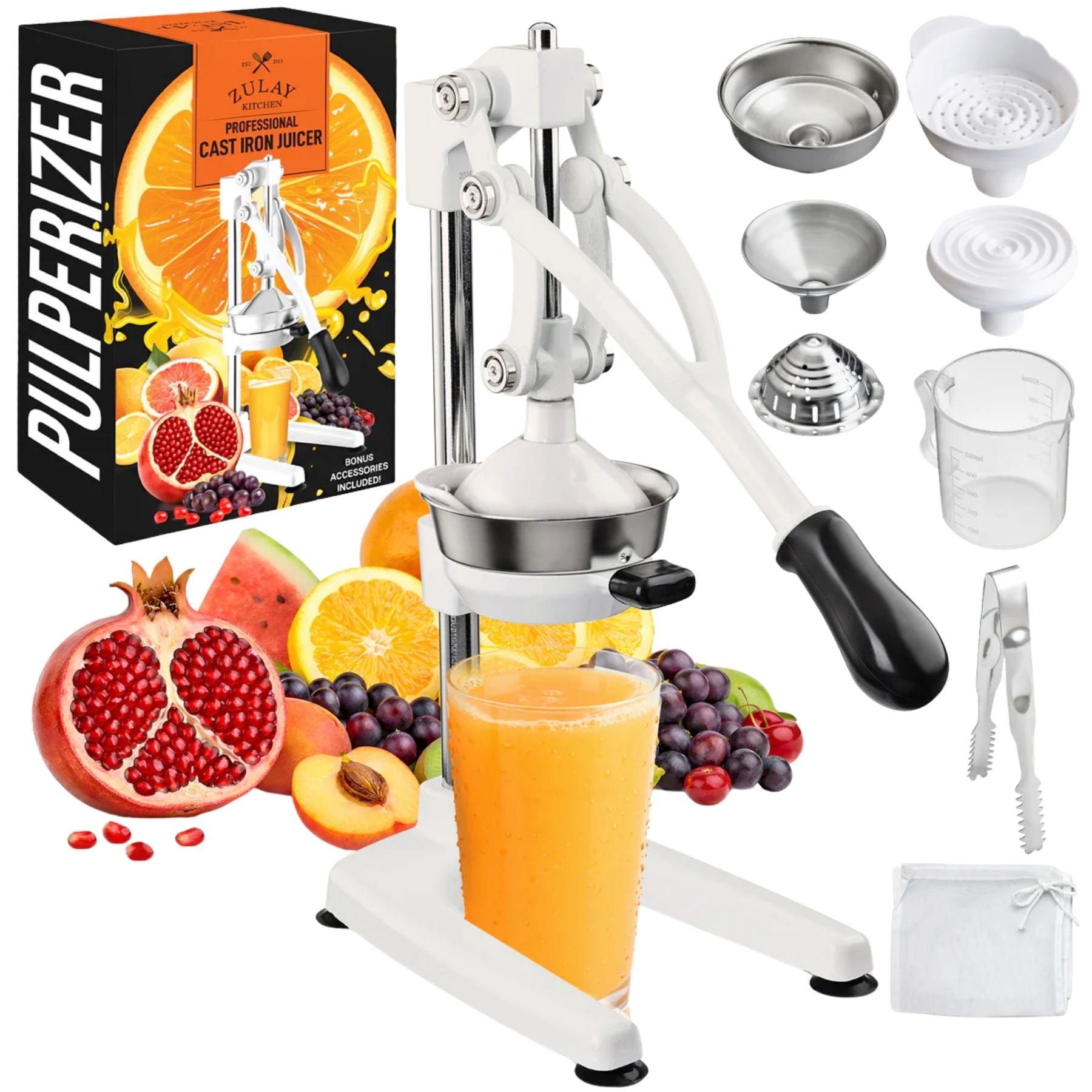 Pulperizer 9-in-1 Cast Iron Juicer - White