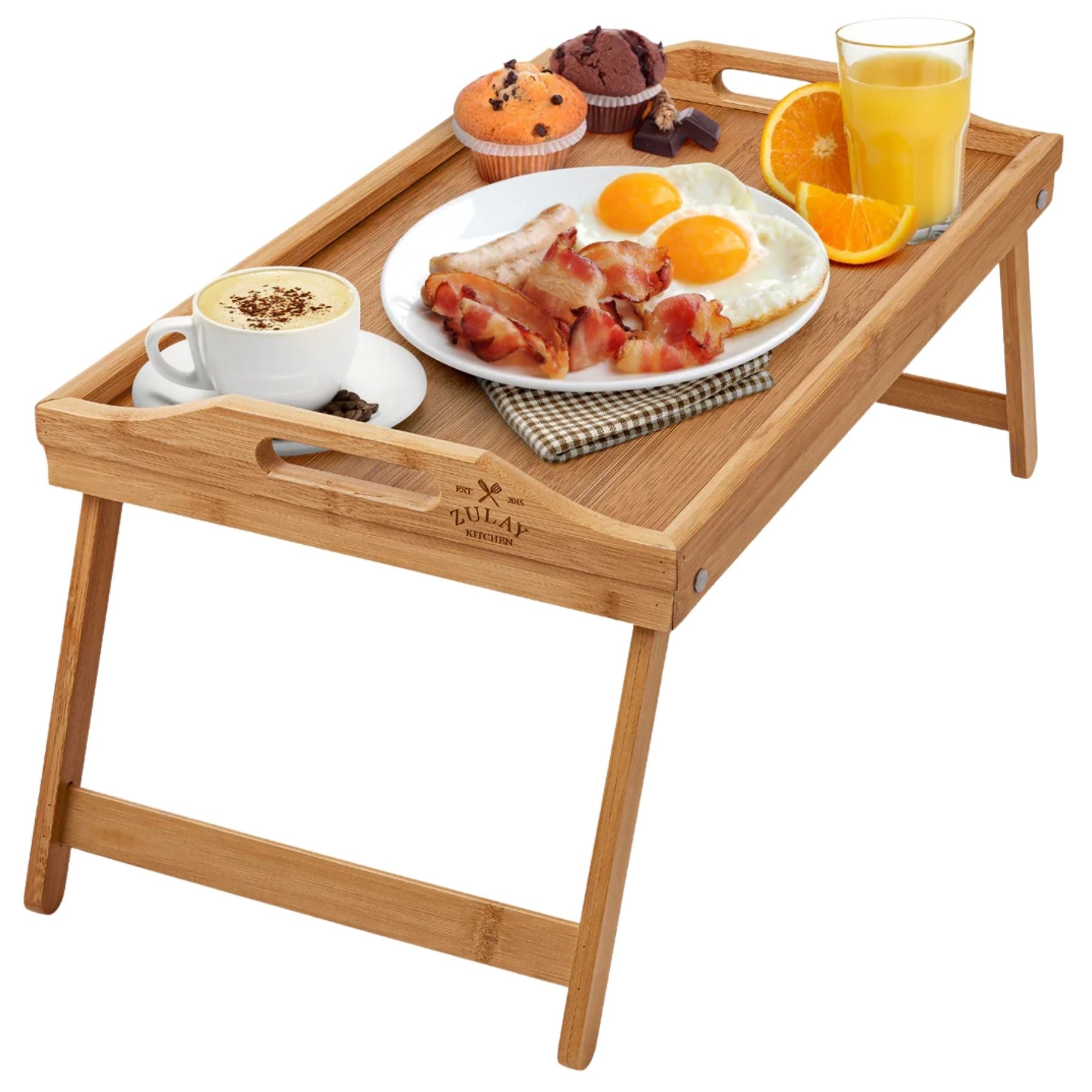 Bamboo Breakfast Bed Tray by Zulay Kitchen