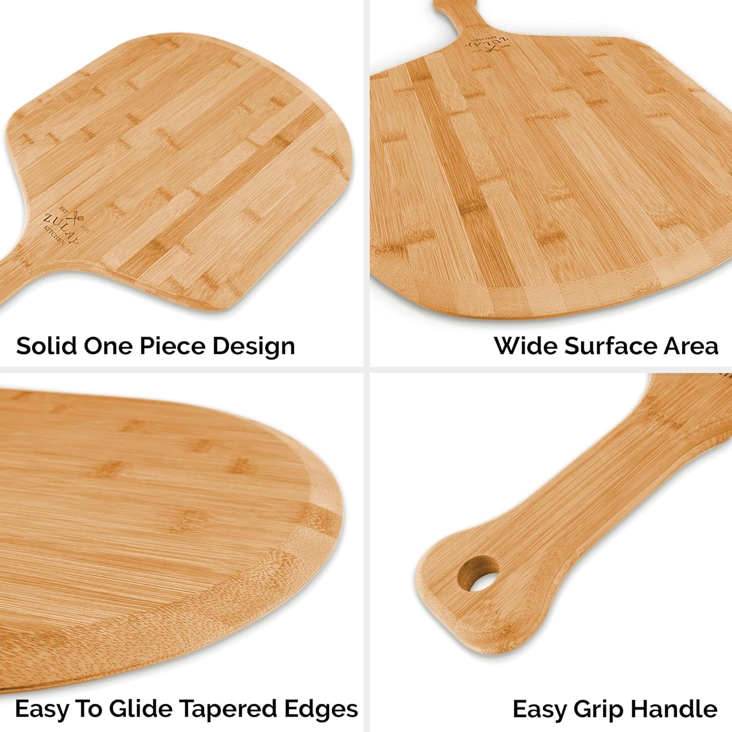 Easy Grip Handle Bamboo Paddle by Zulay Kitchen