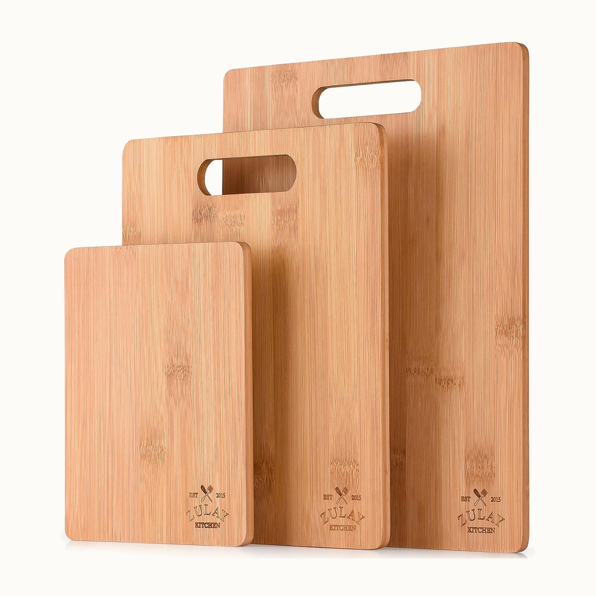 Bamboo Wooden Cutting Boards - 3 Assorted Sizes by Zulay Kitchen