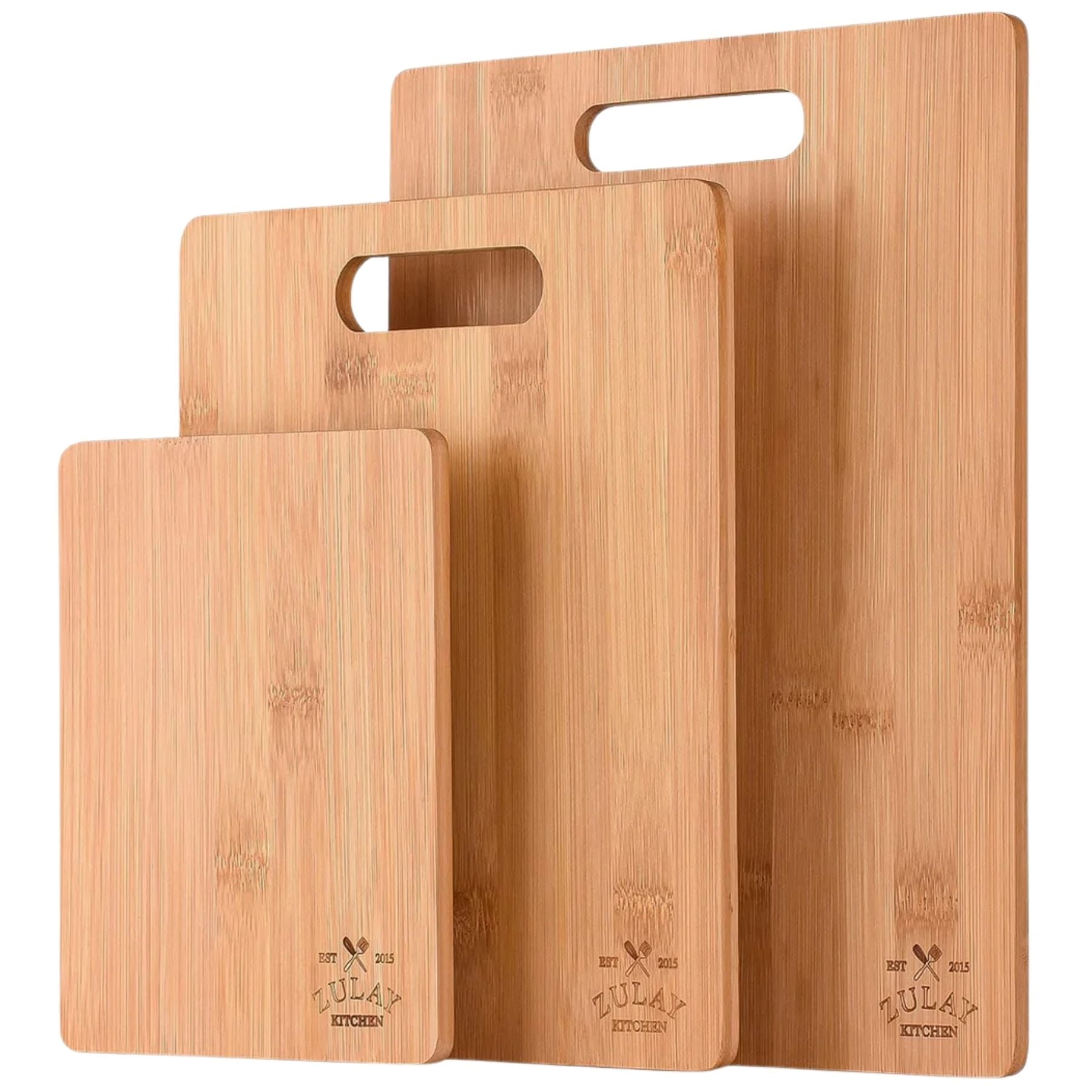 Bamboo Wooden Cutting Boards - 3 Assorted Sizes by Zulay Kitchen