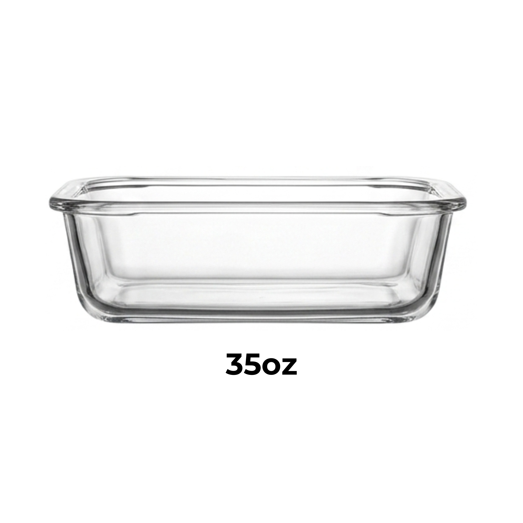 Borosilicate Glass Food Storage Container - Rectangle Container without Lid 35oz- Replacement Part