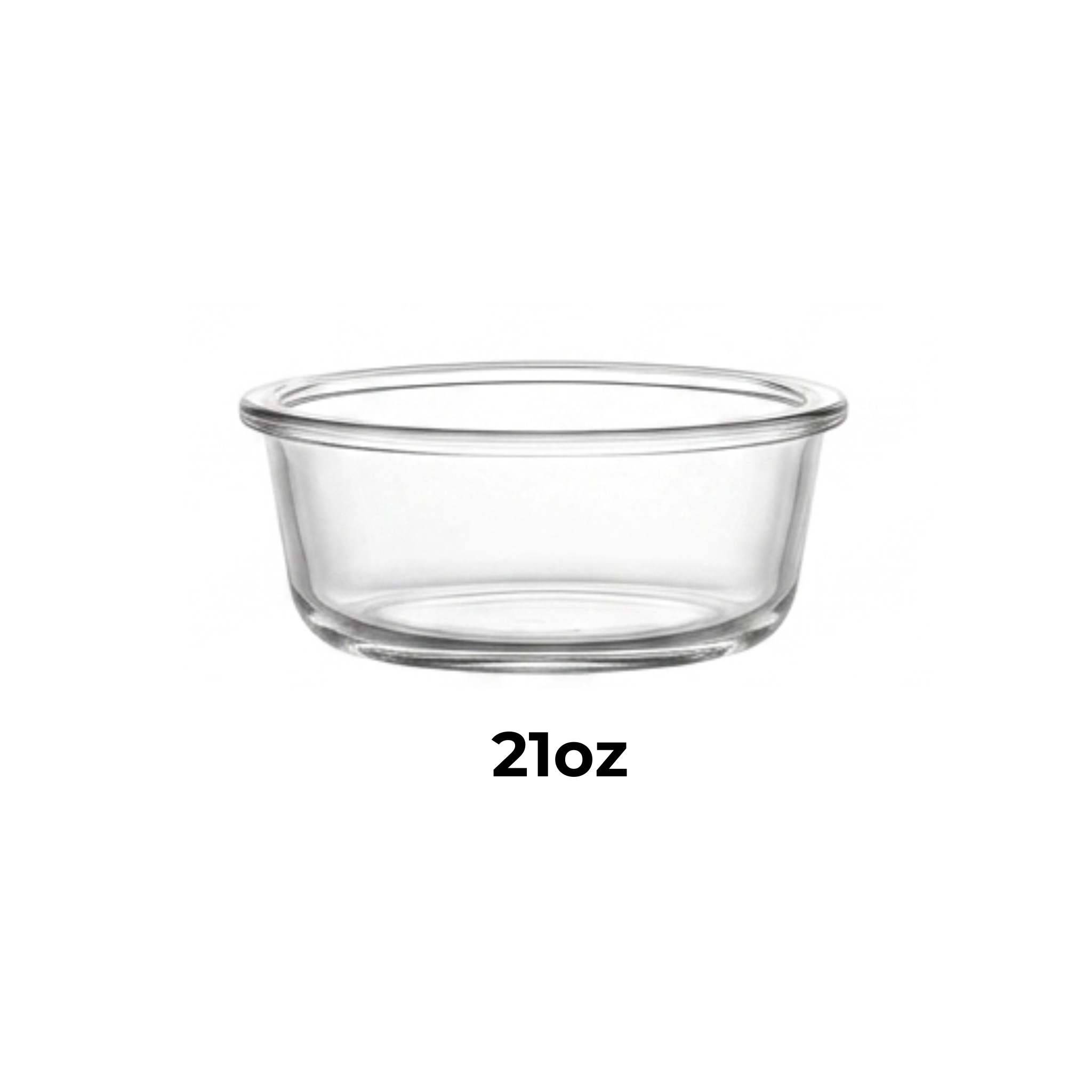 Borosilicate Glass Food Storage Container - Round Container without Lid 21oz - Replacement Part