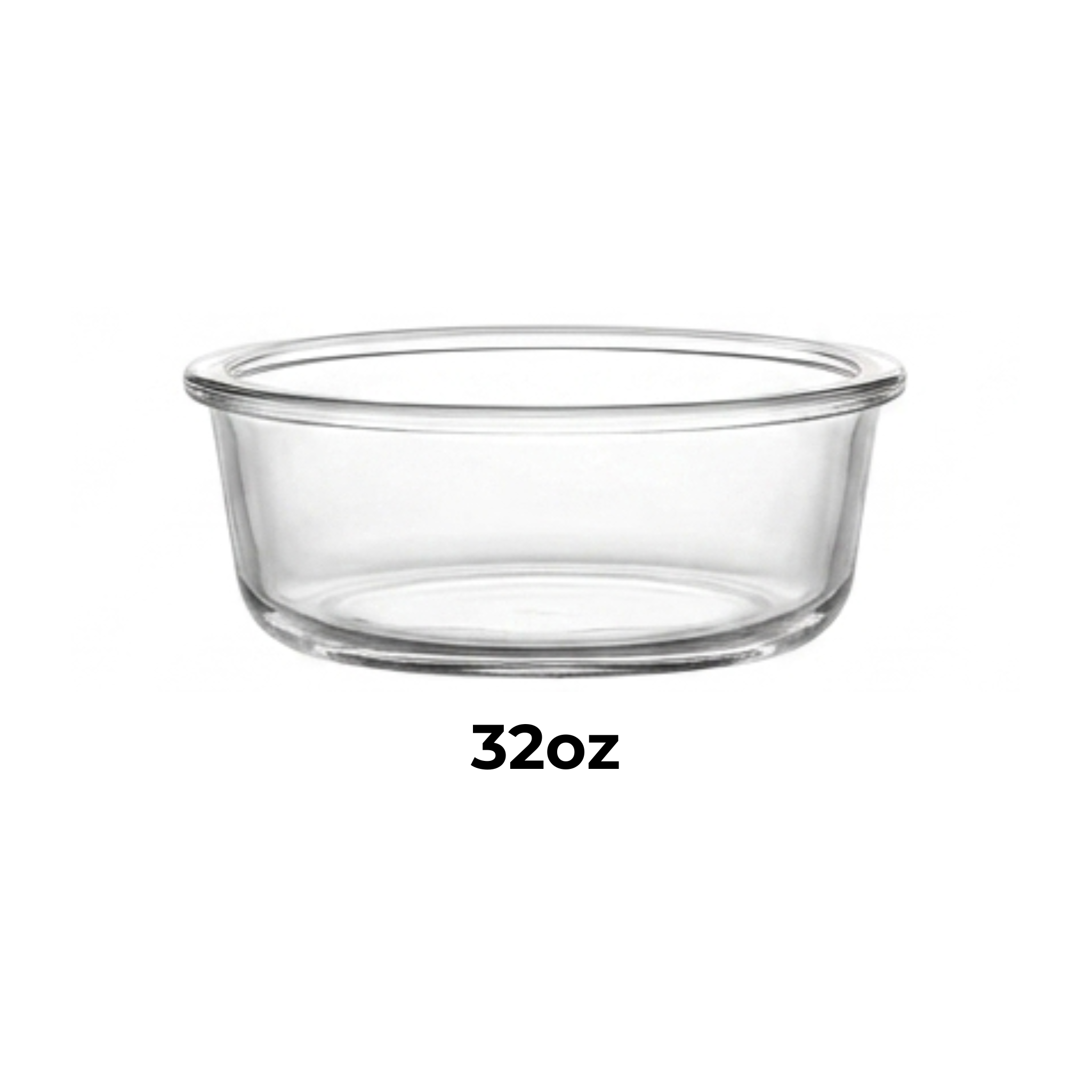 Borosilicate Glass Food Storage Container - Round Container without Lid 32oz - Replacement Part