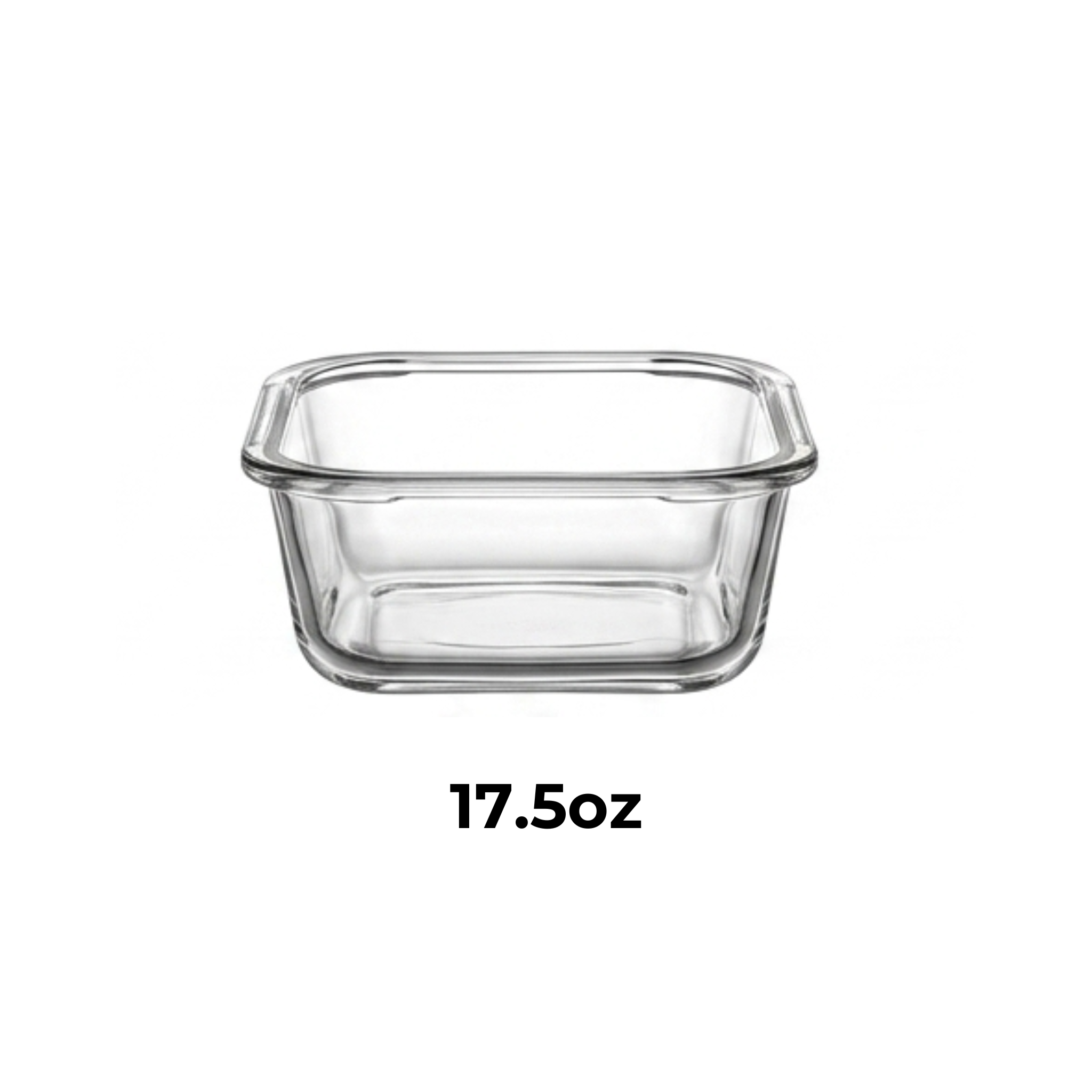 Borosilicate Glass Food Storage Container - Square Container without Lid 17.5oz - Replacement Part