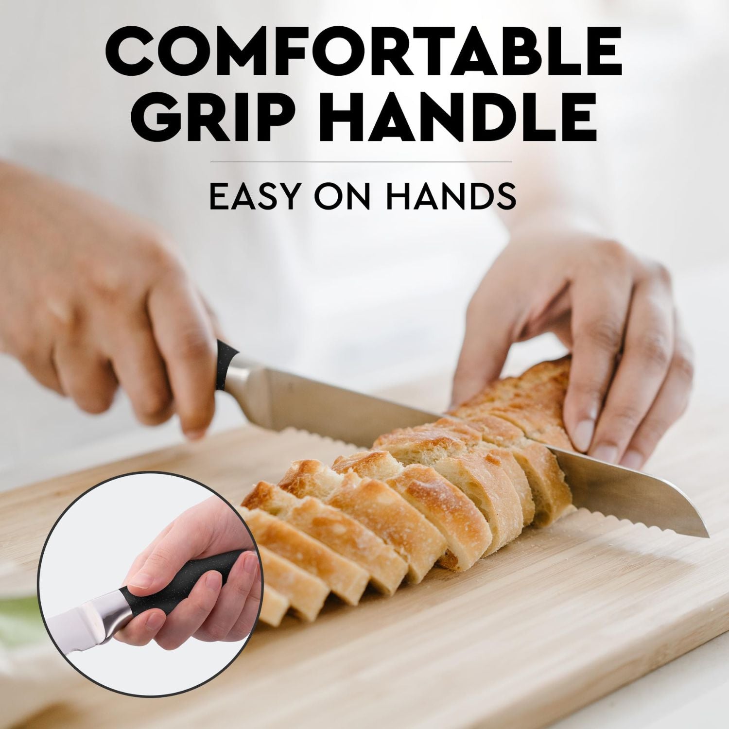 Comfortable Grip Handle Bread Knife by Zulay Kitchen