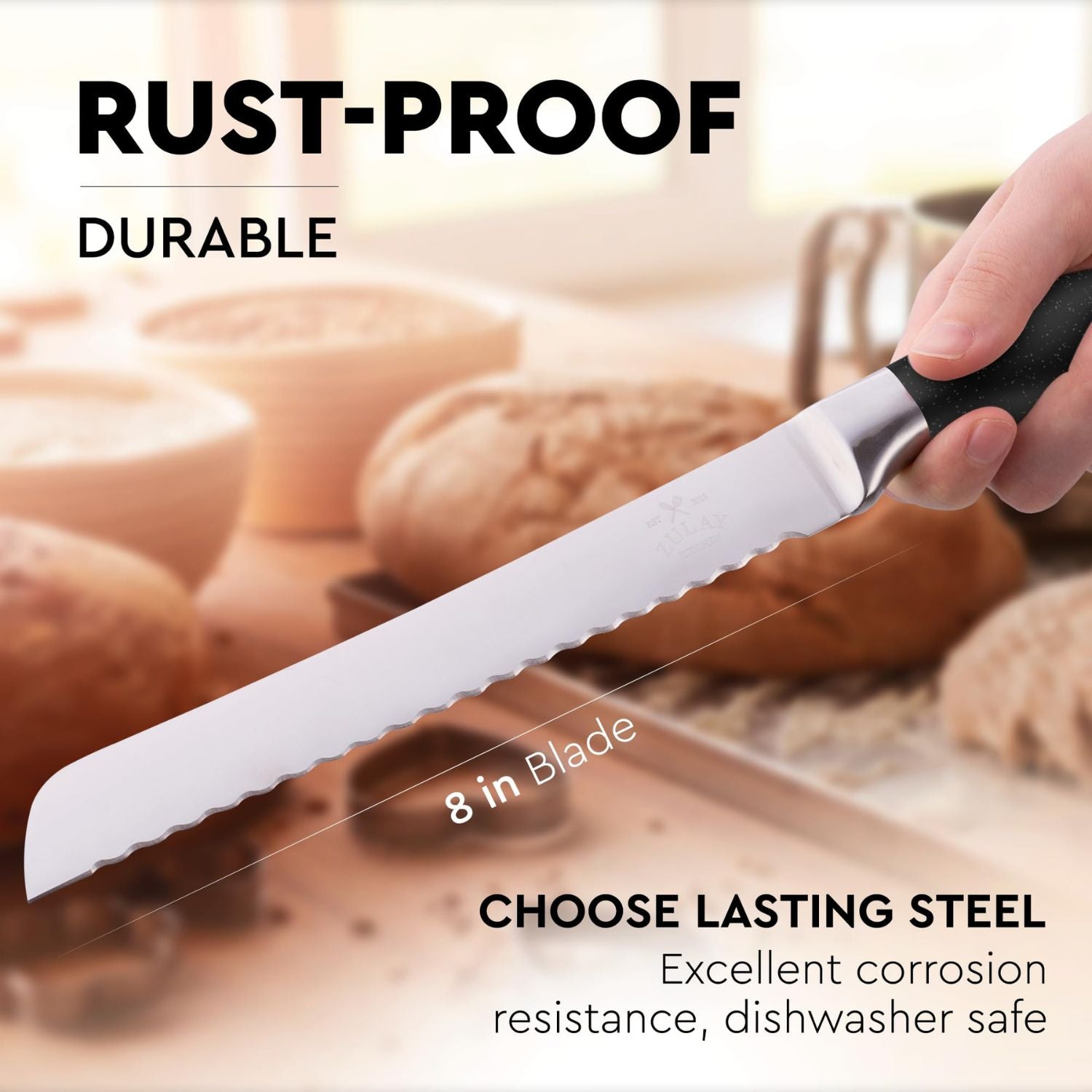 Rust-Proof and Durable Bread Knife by Zulay Kitchen