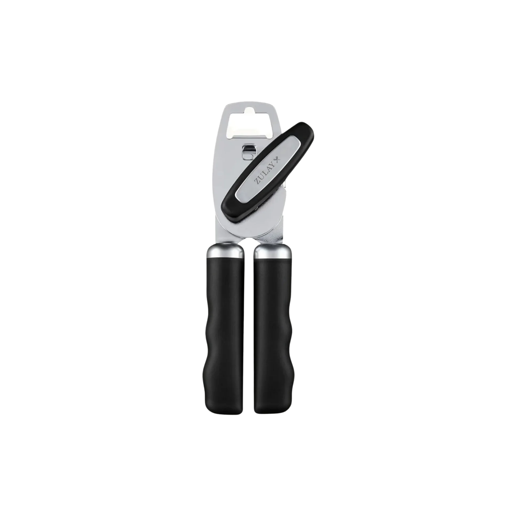 Stainless Steel Manual Can Opener with Bottle Opener - Black by Zulay Kitchen