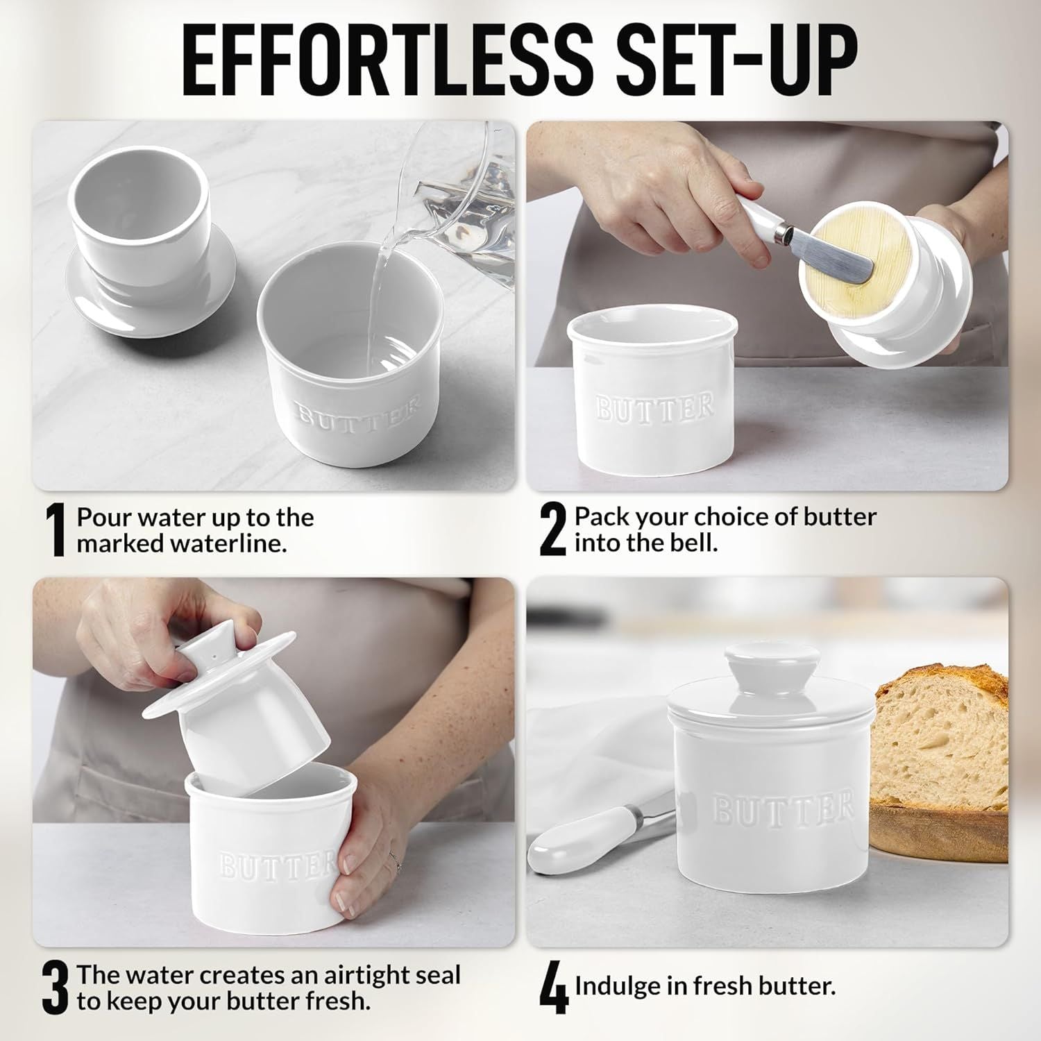 Easy to Use Butter Crock by Zulay Kitchen