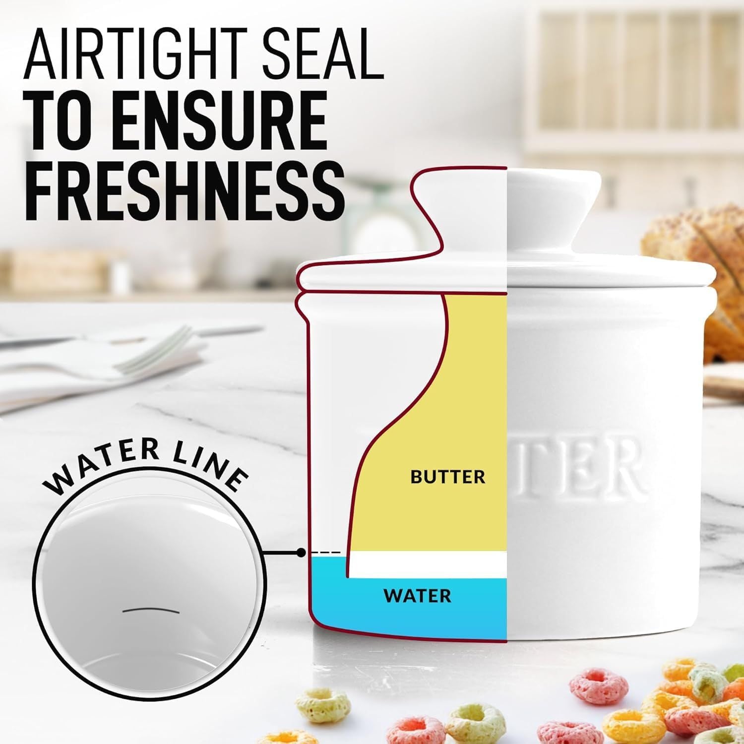 Airtight Freshness Butter Crock by Zulay Kitchen