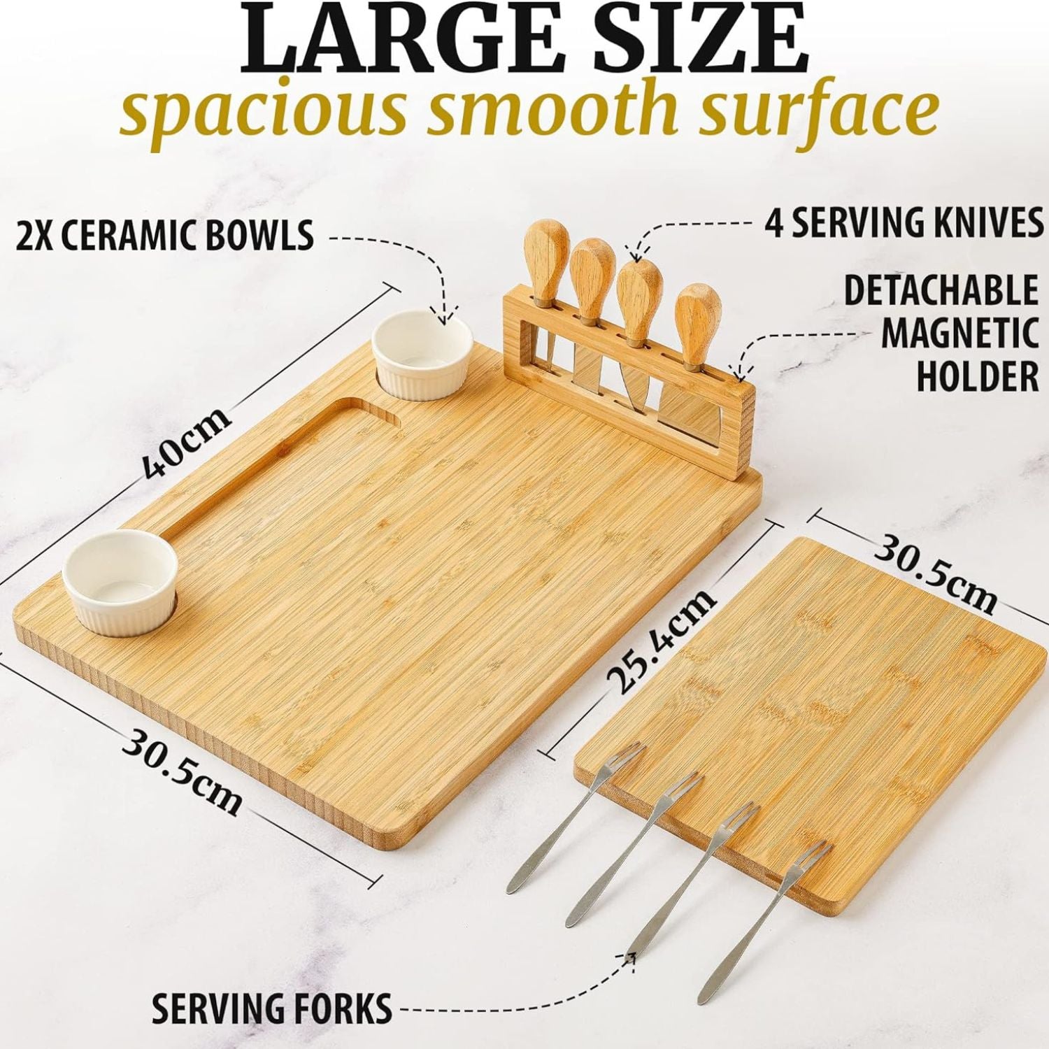 Large Wooden Charcuterie Board by Zulay Kitchen