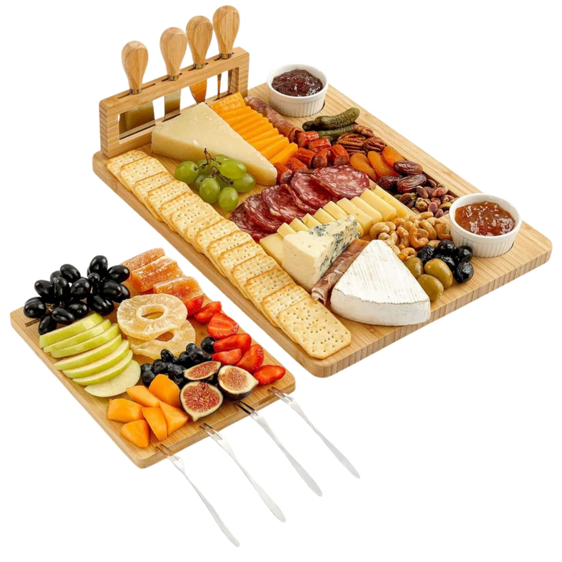 Cheese Board Platter Set - Bamboo by Zulay Kitchen