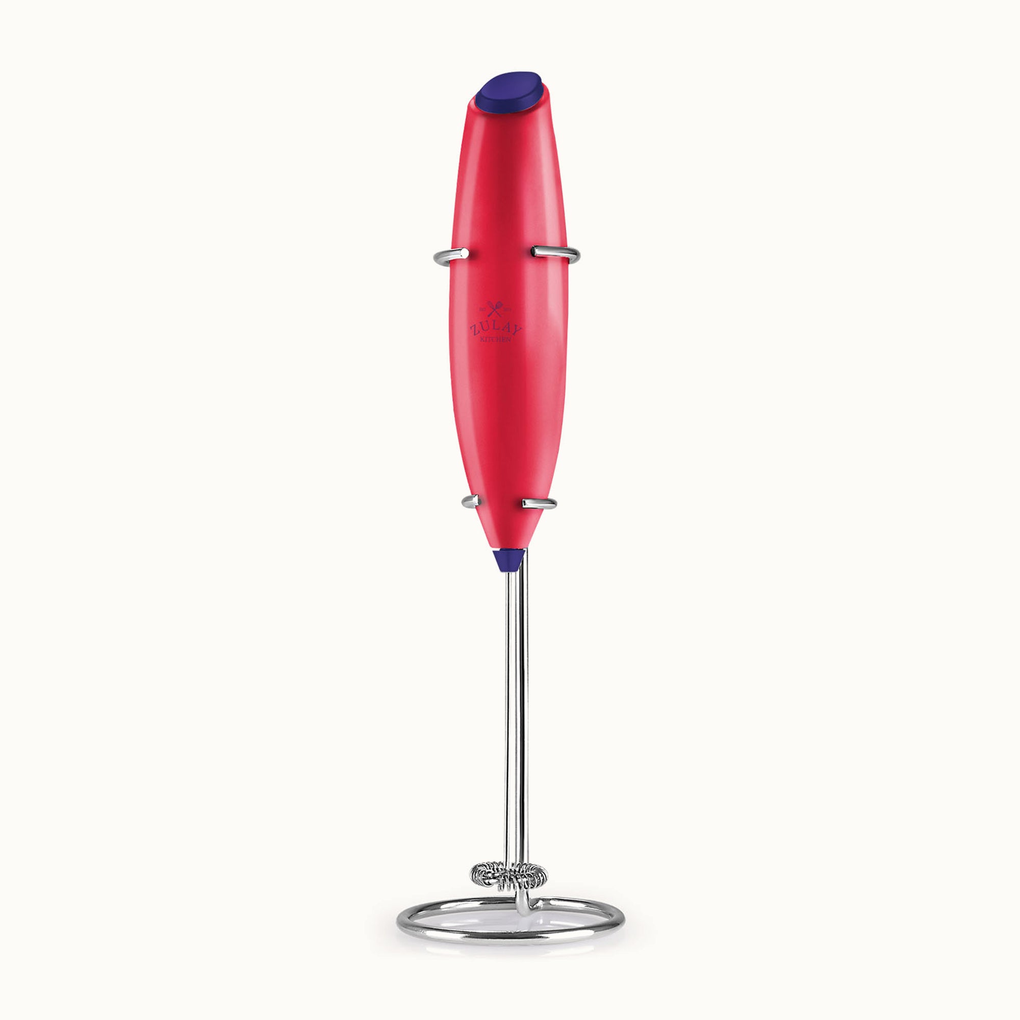 Classic Milk Frother With Stand Hot Pink/ Purple by Zulay Kitchen