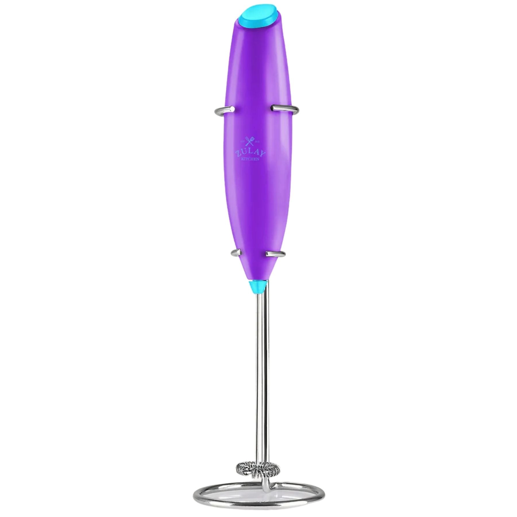 Classic Milk Frother With Stand-Pop Purple Teal by Zulay Kitchen