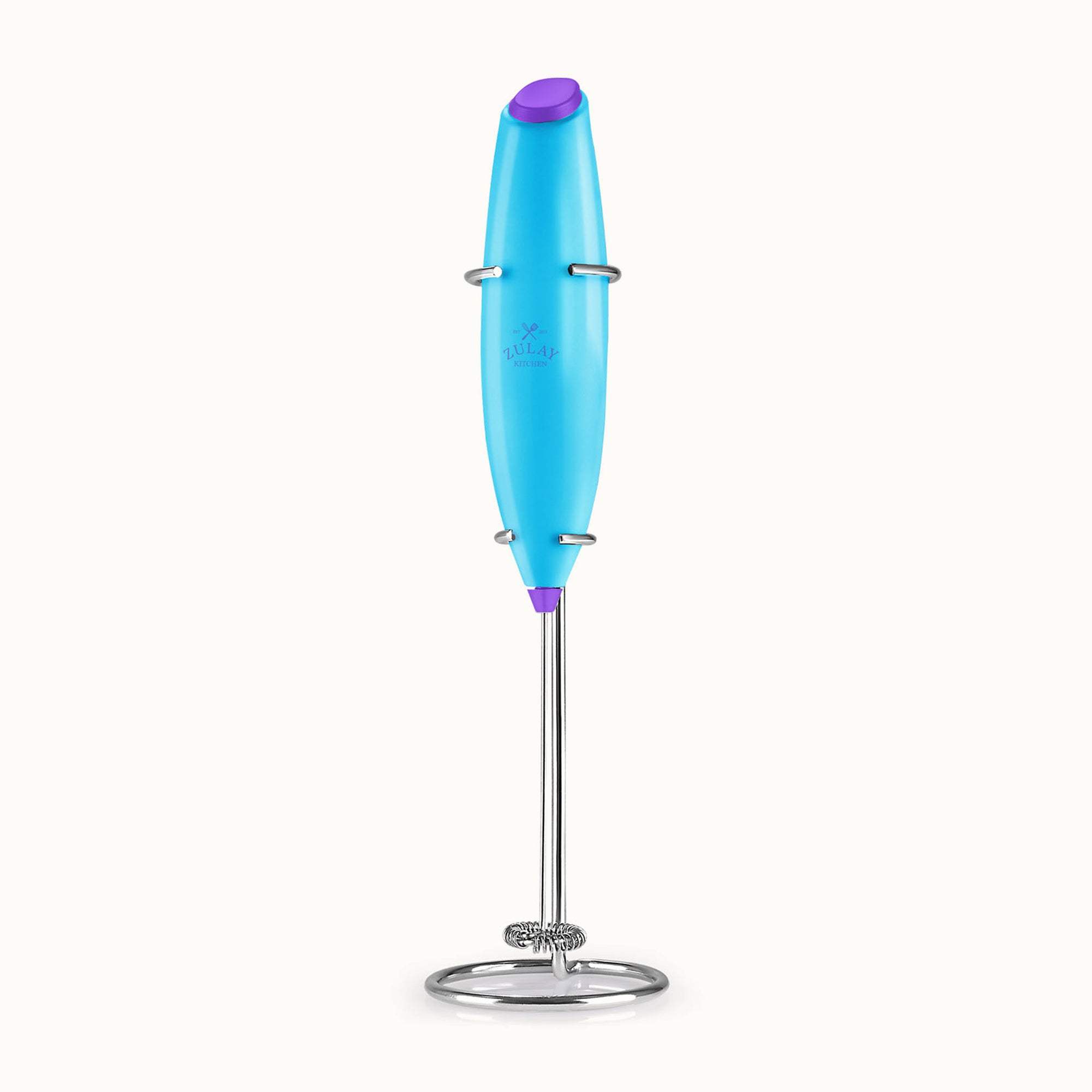 Classic Milk Frother With Stand-Pop Teal Purple by Zulay Kitchen
