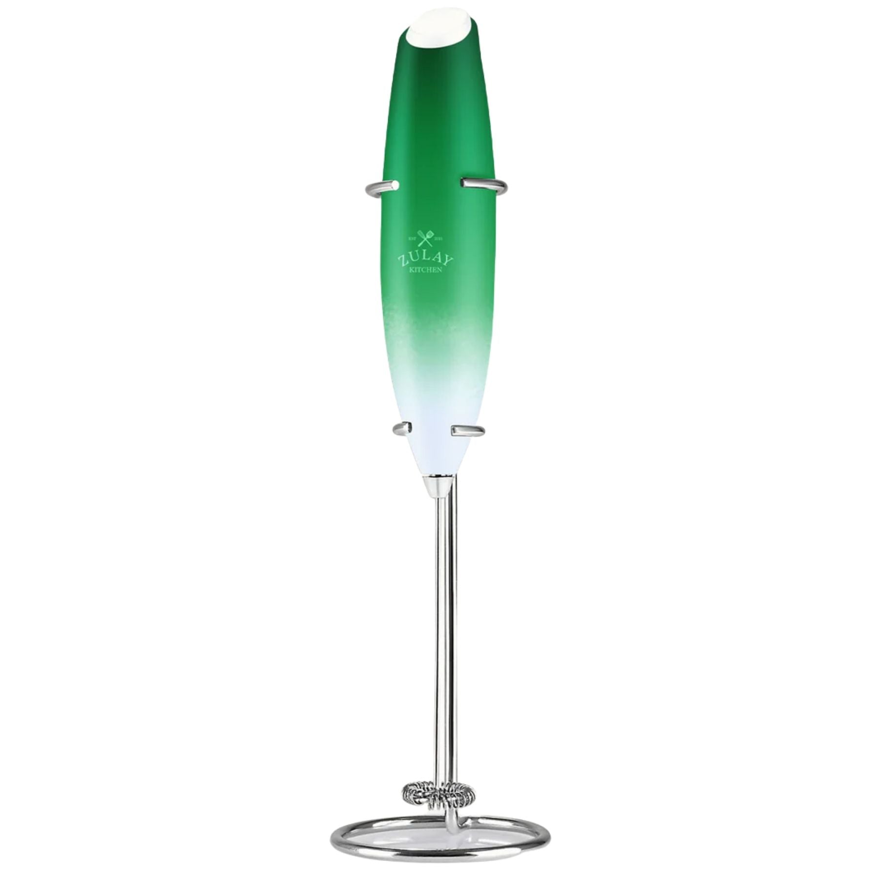 Classic Milk Frother With Stand-White Green by Zulay Kitchen