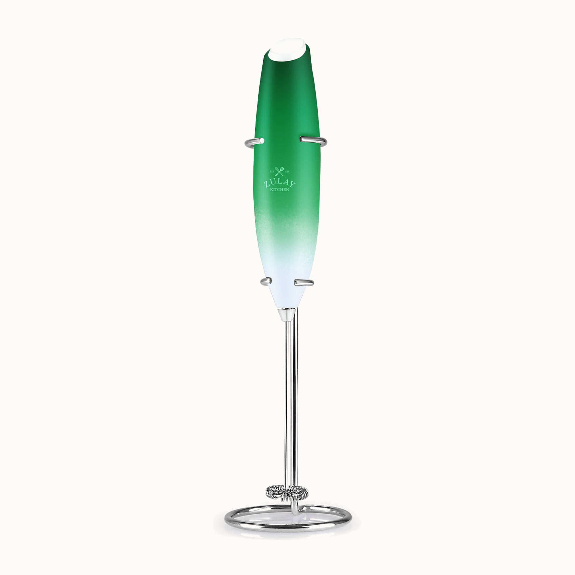Classic Milk Frother With Stand-White Green by Zulay Kitchen