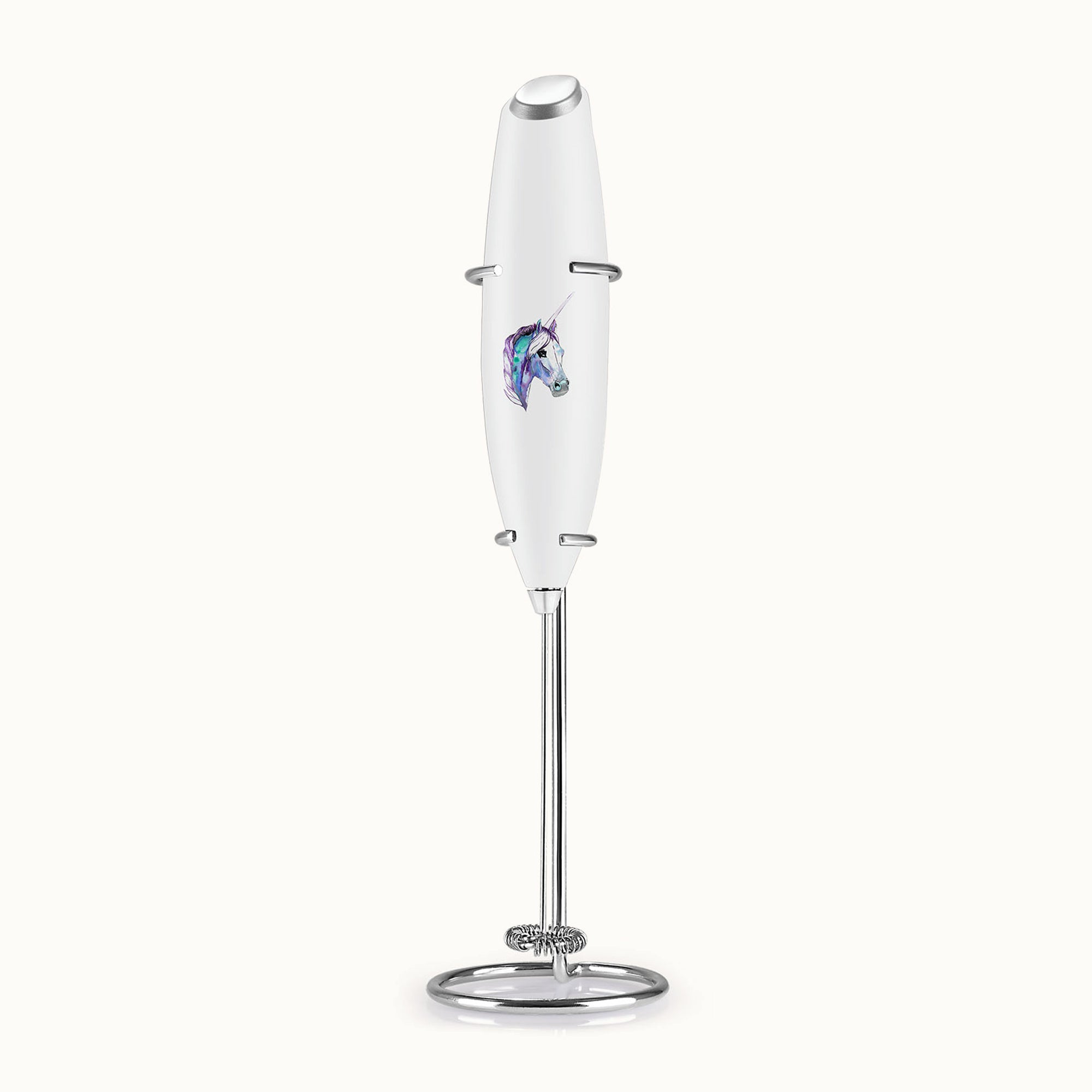 Classic Milk Frother With Stand - Unicorn White by Zulay Kitchen