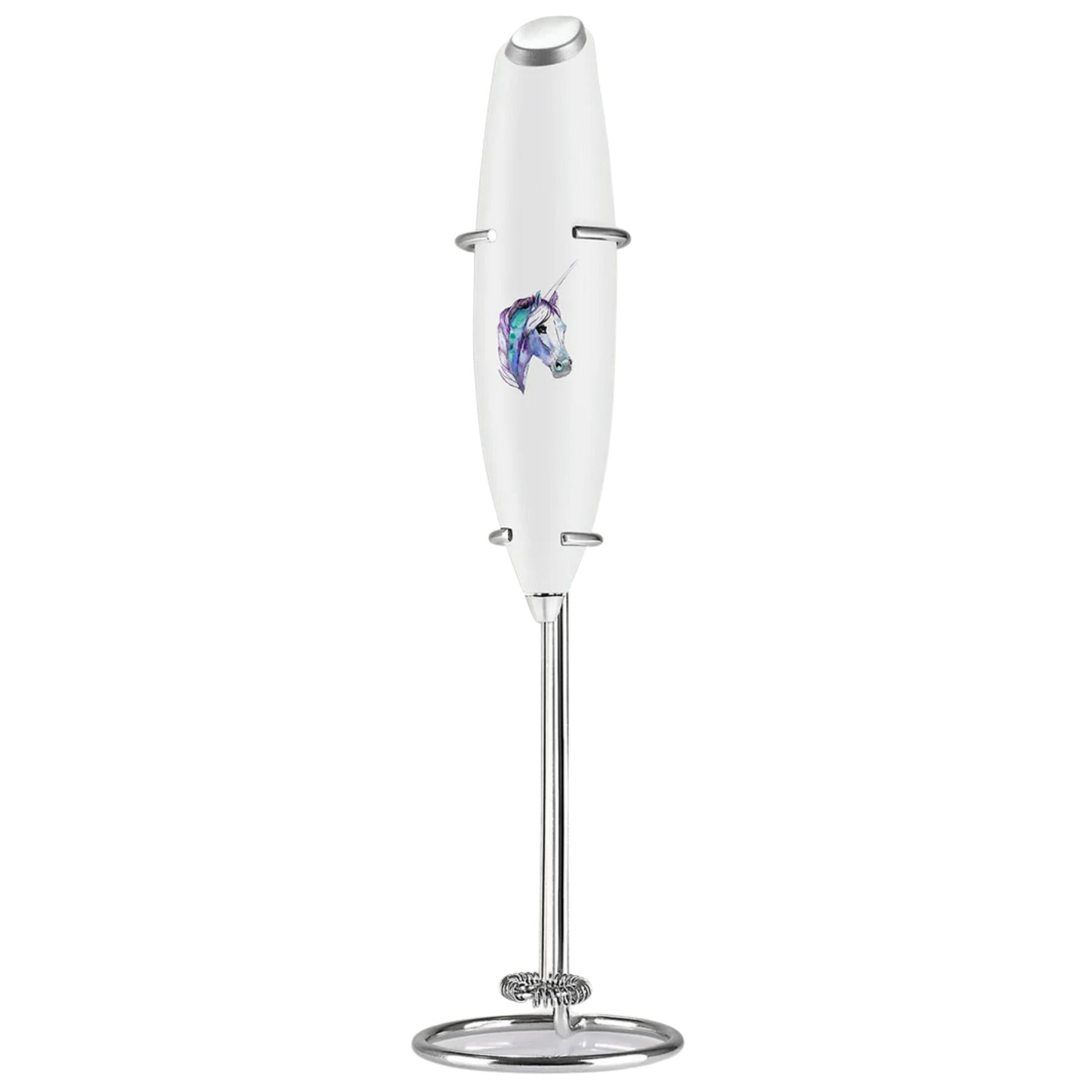 Classic Milk Frother With Stand - Unicorn White by Zulay Kitchen