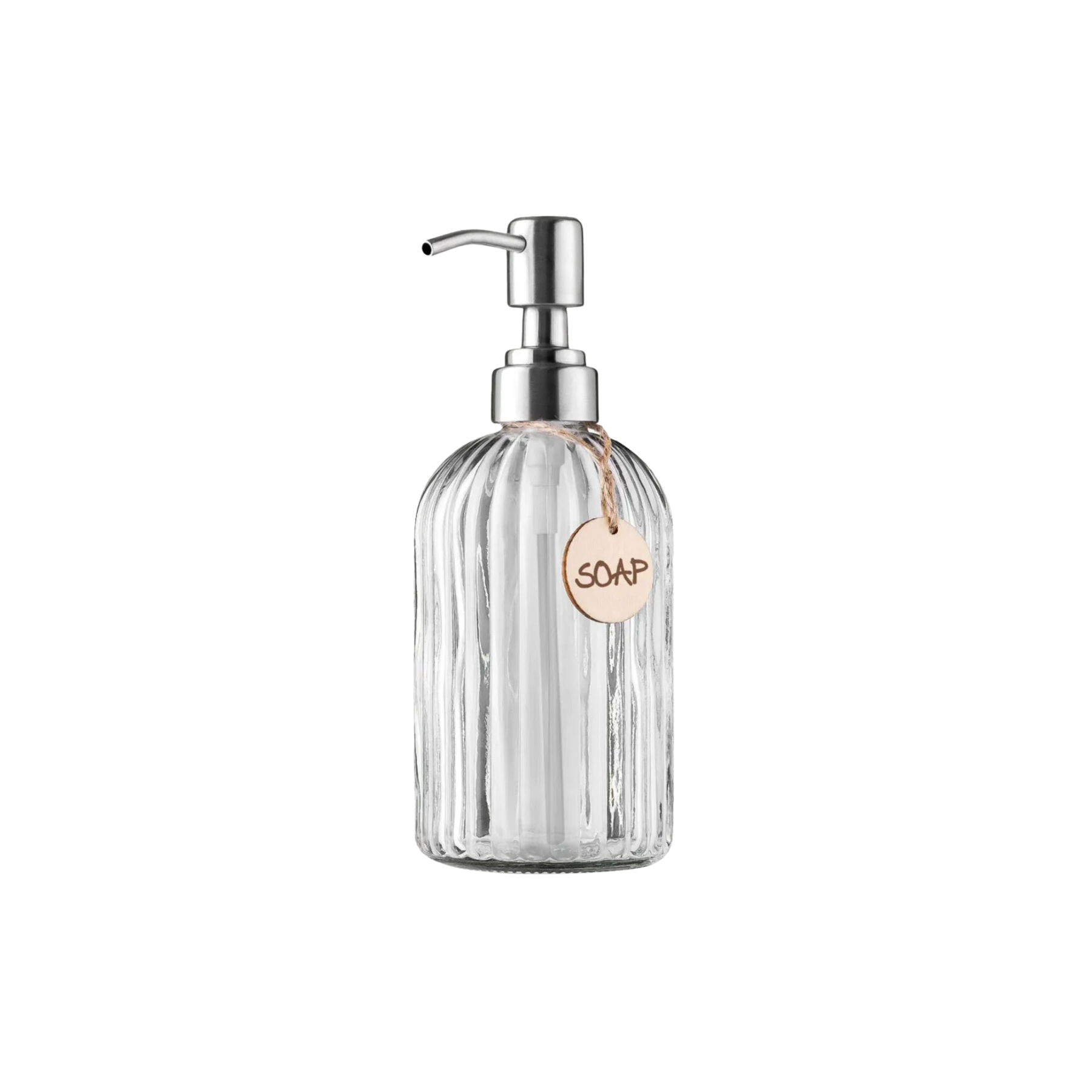 Easy Press Pump Clear Glass Hand Soap Dispenser by Zulay Kitchen