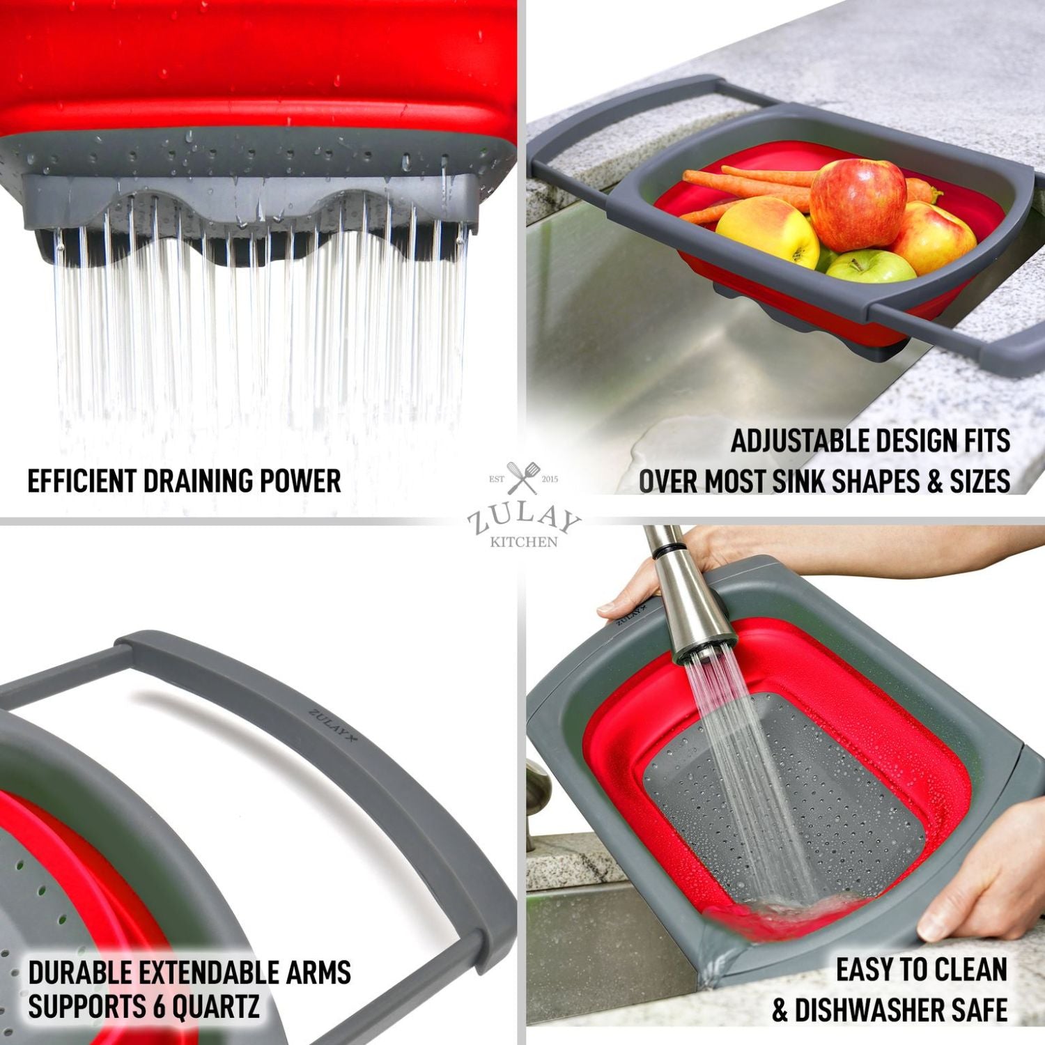 Collapsible Kitchen Strainer Designed for Hassle-Free Cleaning by Zulay Kitchen