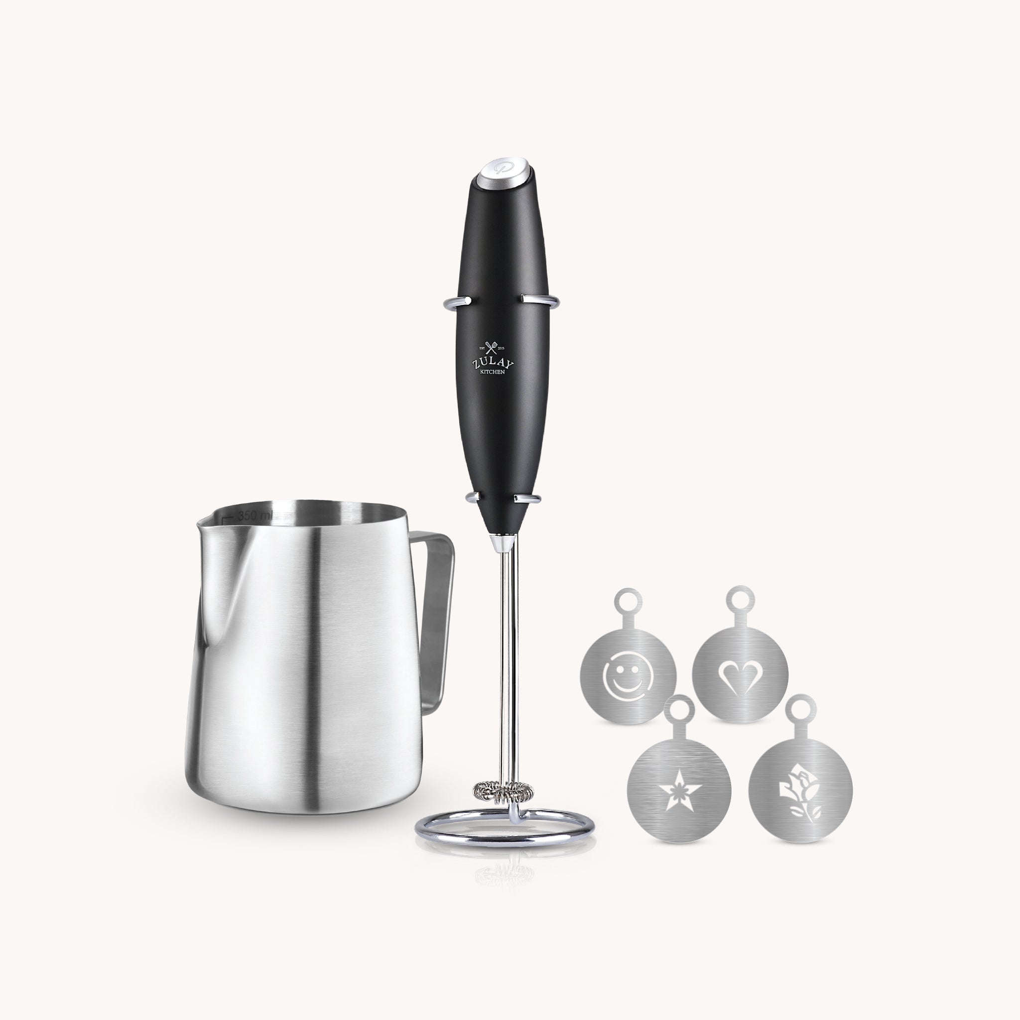 Complete Milk Frother Set - Black by Zulay Kitchen