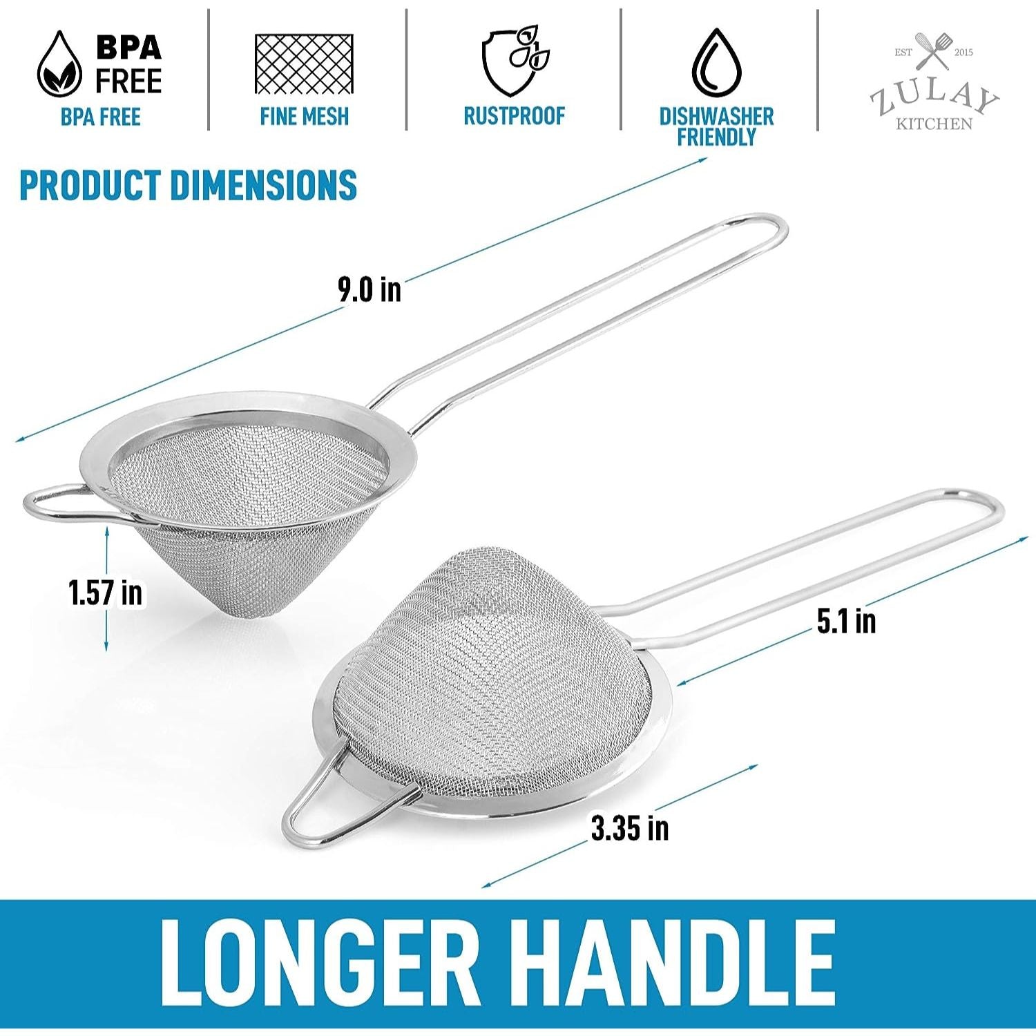 Dishwasher Friendly Cocktail Strainer by Zulay Kitchen