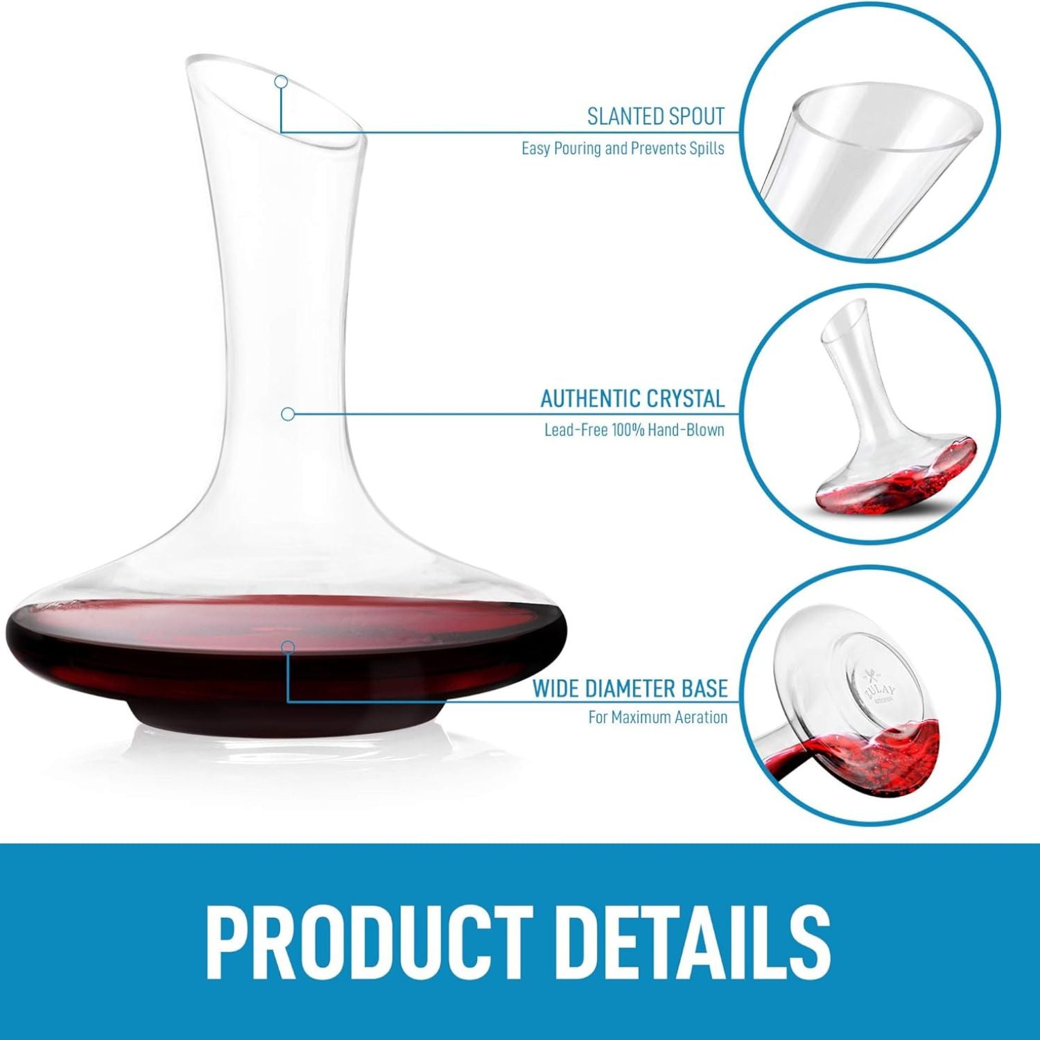 Lead-Free Crystal Wine Decanter by Zulay Kitchen