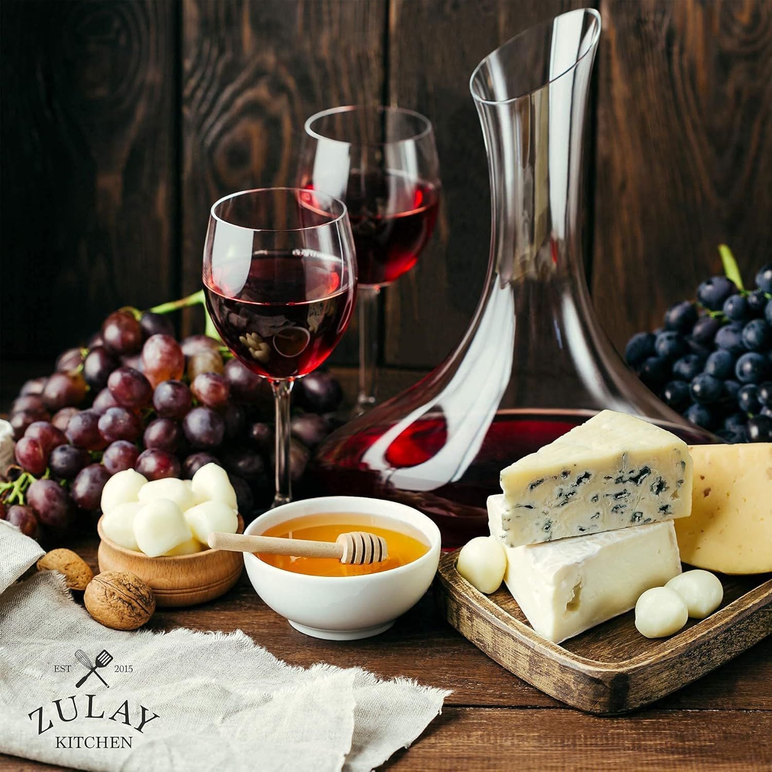 Hand-Blown Crystal Red Wine Decanter by Zulay Kitchen