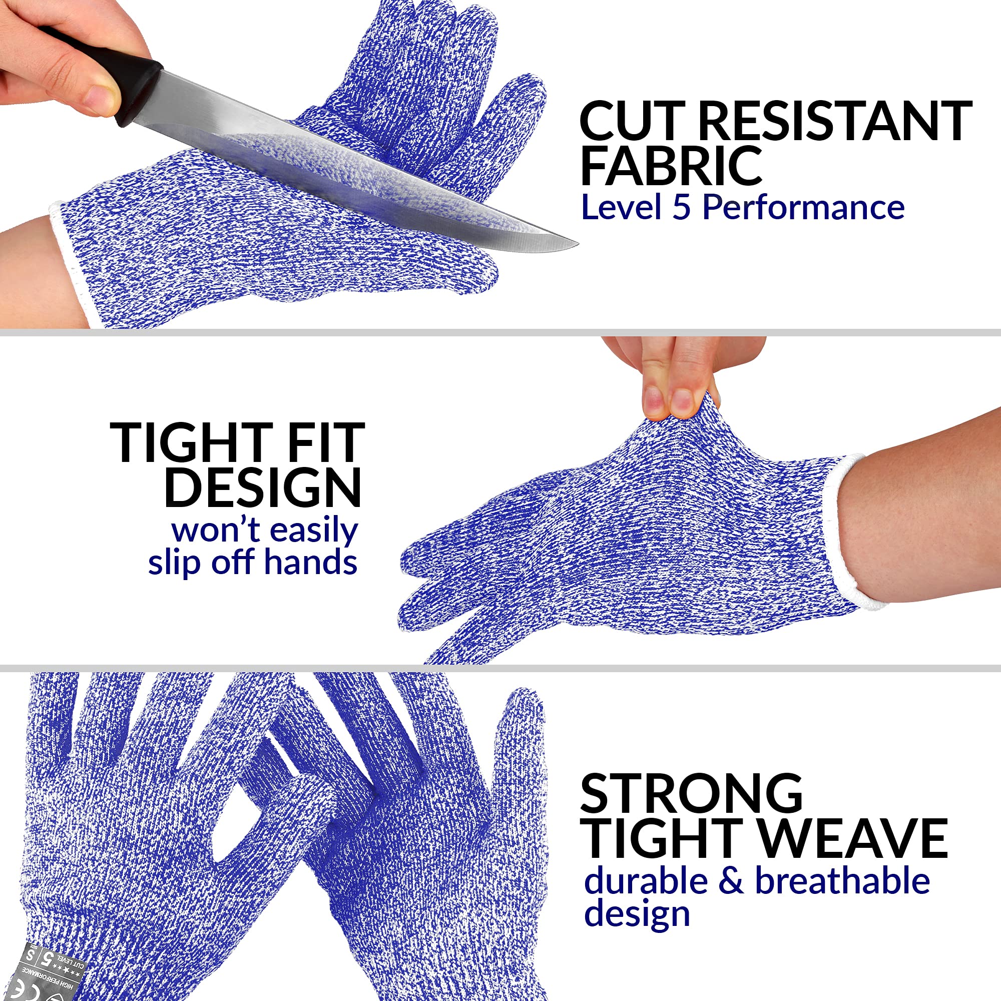 Level 5 Cut Resistant Knife Gloves by Zulay Kitchen