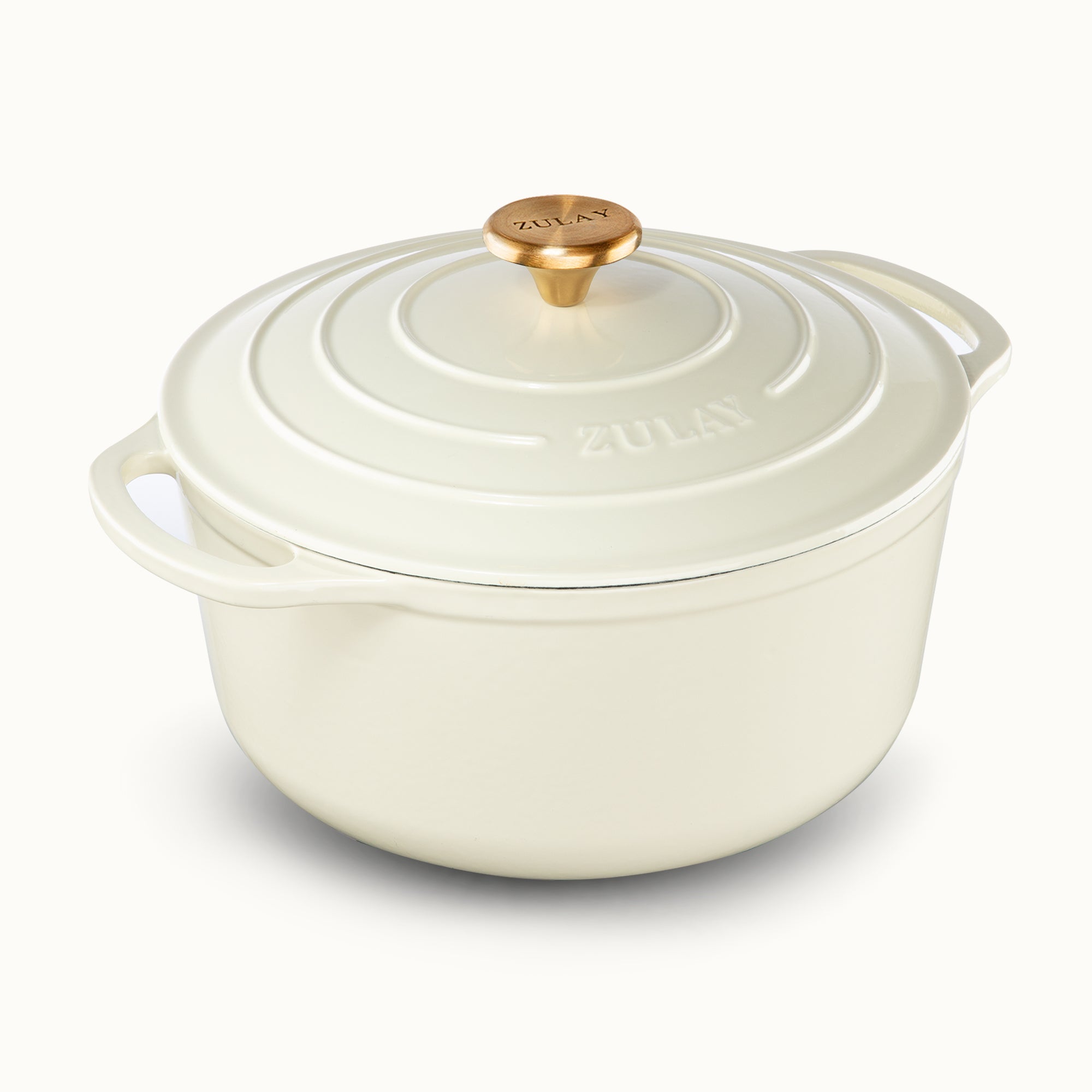 5, 6.4, 7.7 Quart Cast Iron Dutch Oven - Ivory by Zulay Kitchen
