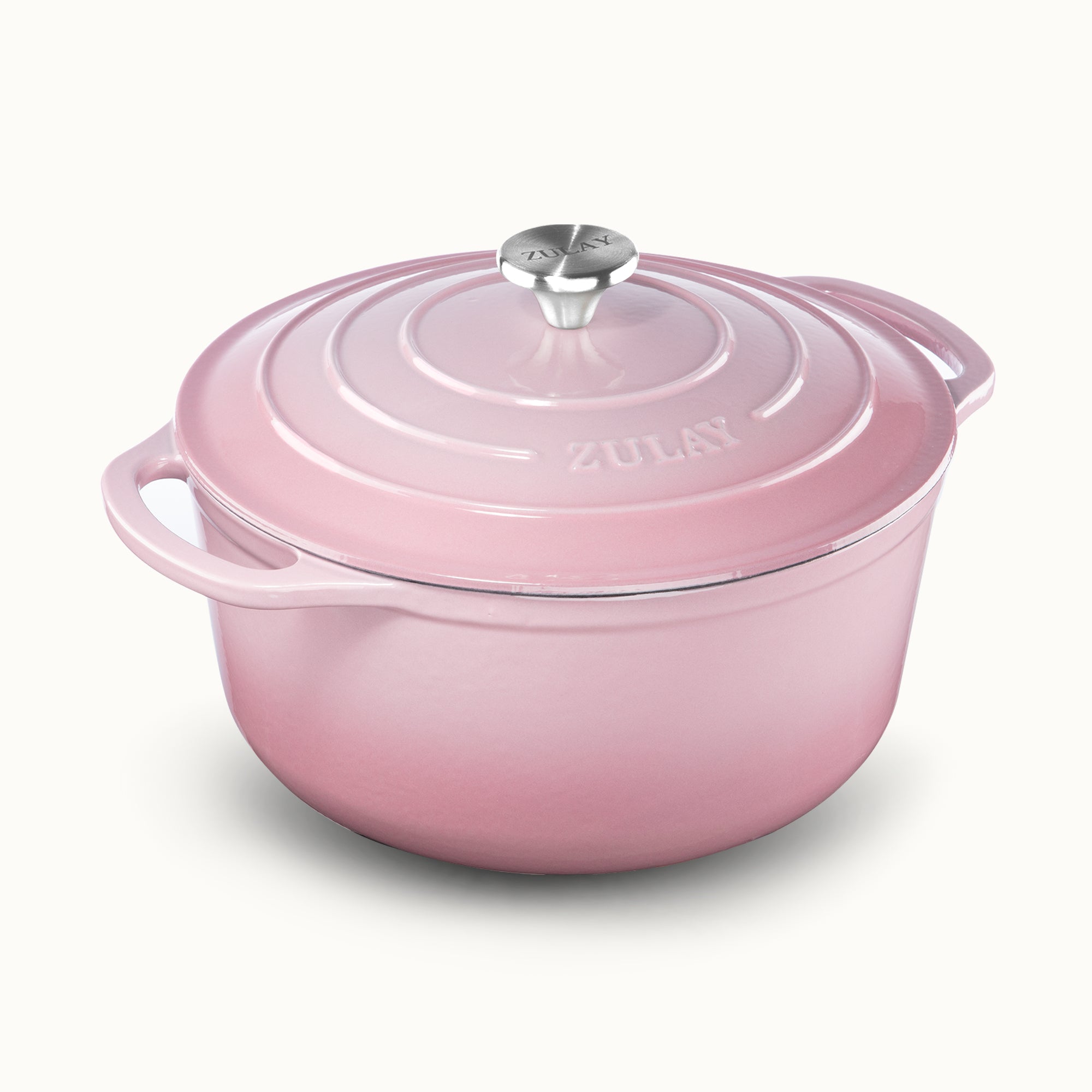 5, 6.4, 7.7 Quart Cast Iron Dutch Oven - Pink by Zulay Kitchen