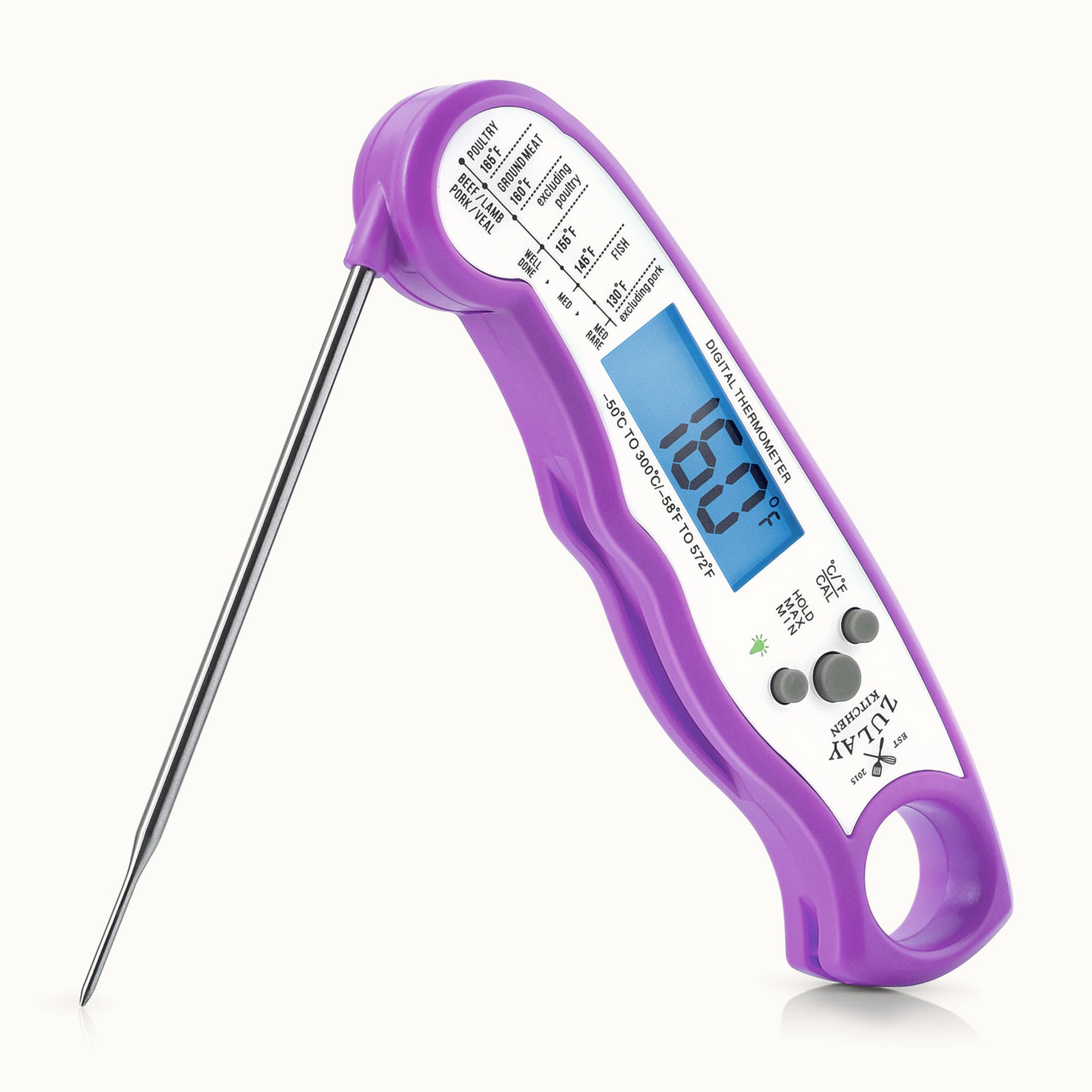 Digital Food Thermometer for Cooking & Grilling-Purple by Zulay Kitchen