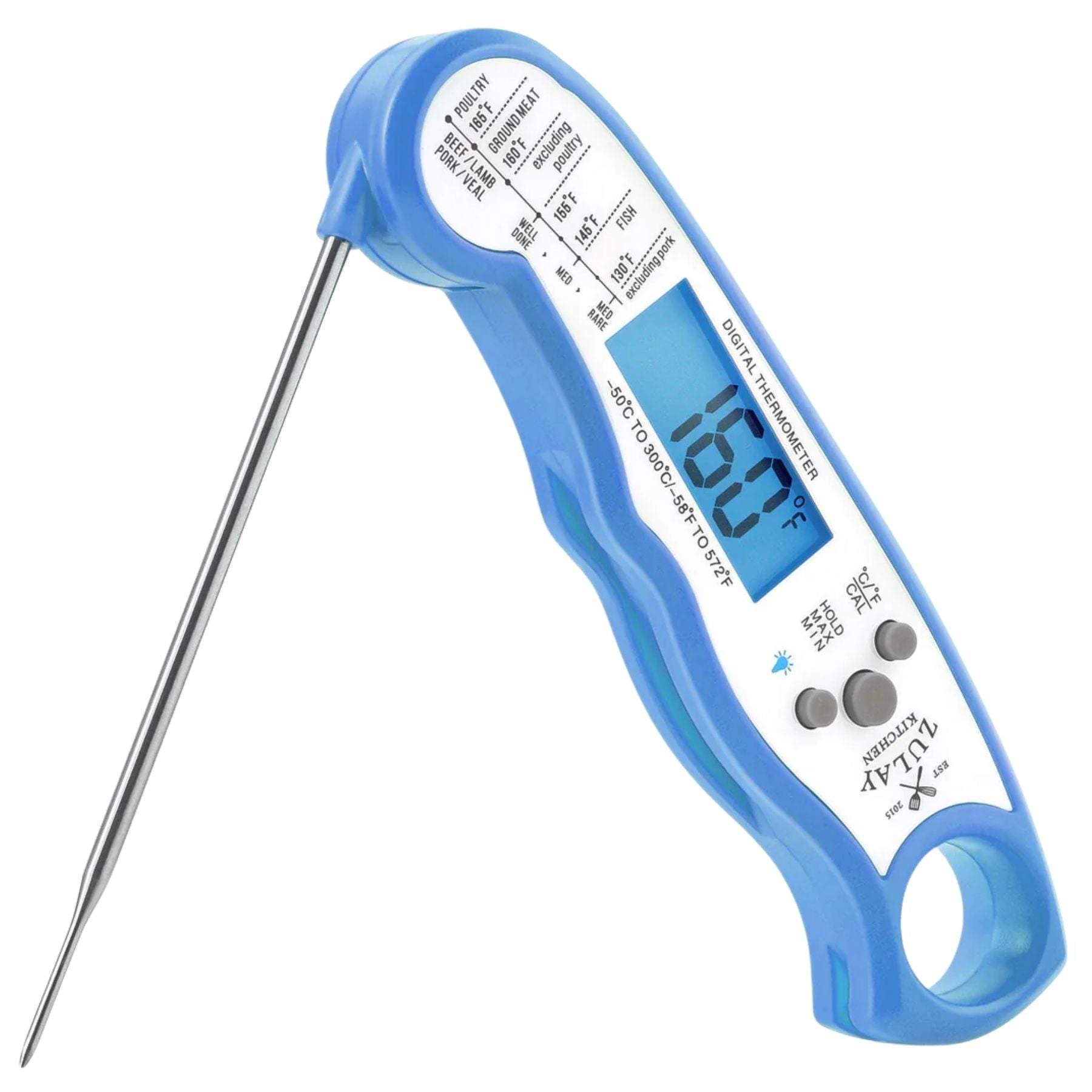 Digital Food Thermometer for Cooking & Grilling - Blue by Zulay Kitchen