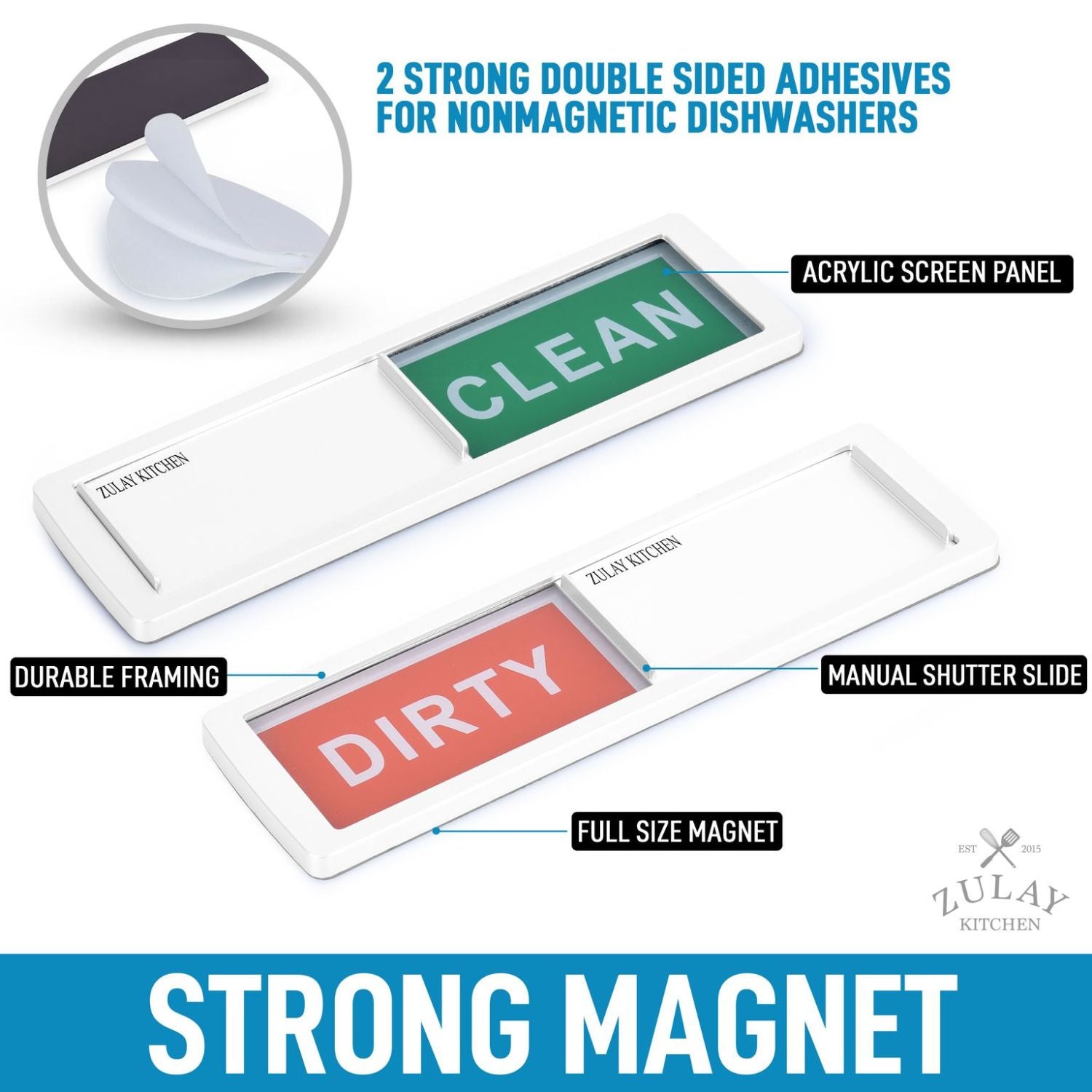 Dishwasher Sign with Strong Magnet by Zulay Kitchen