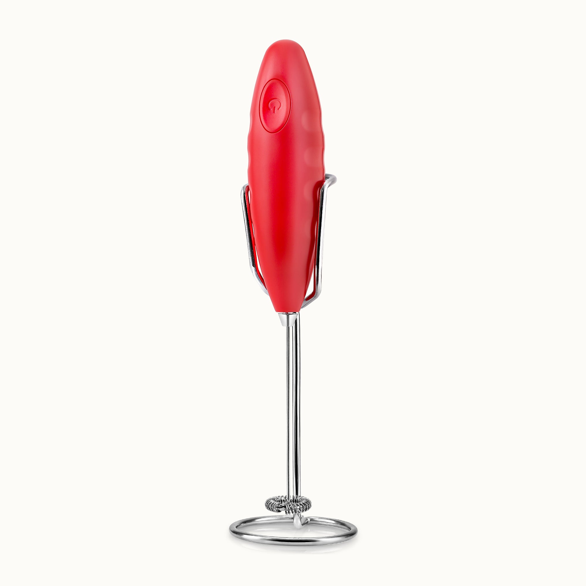 Double Grip Handheld Milk Frother - Red with Stand by Zulay Kitchen