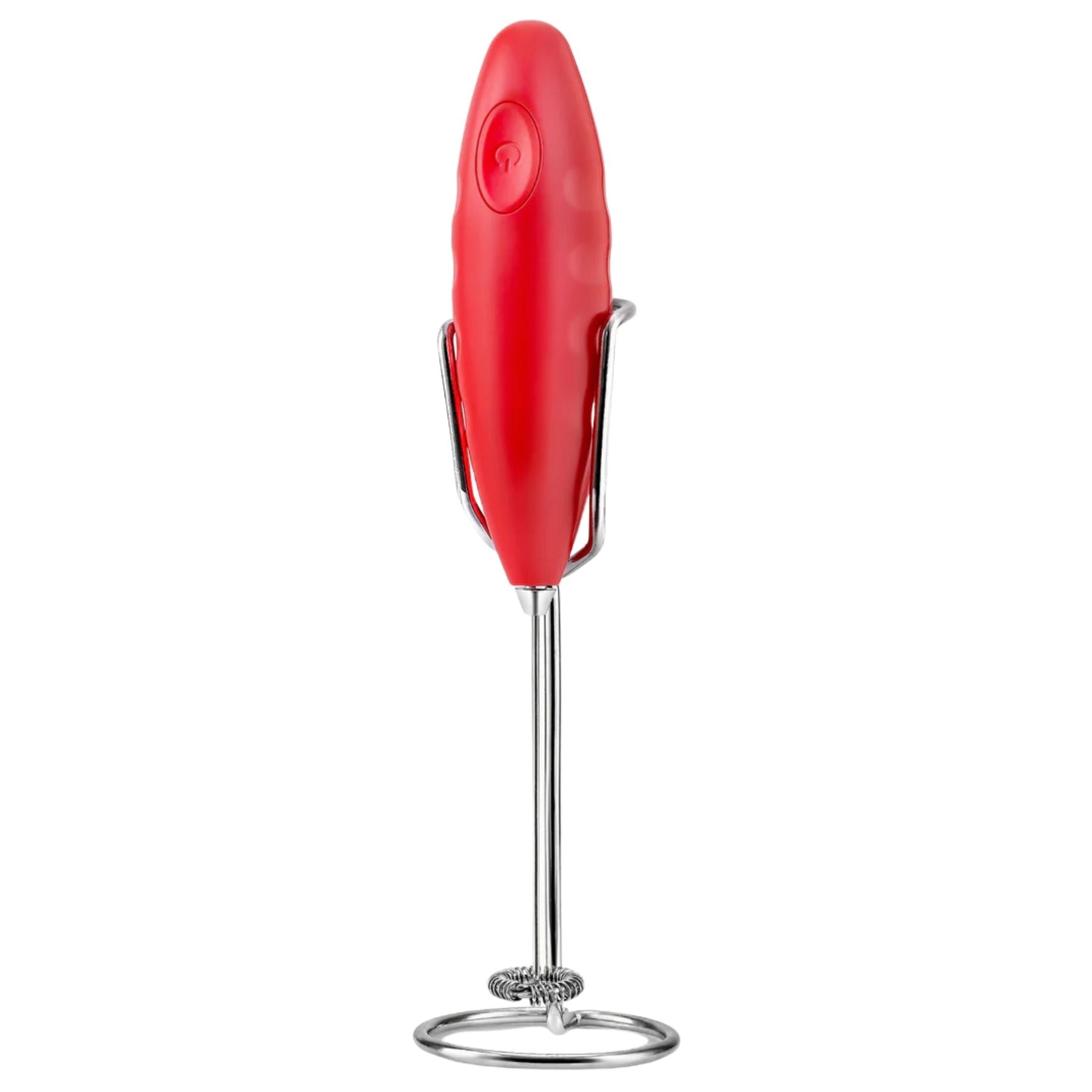 Double Grip Handheld Milk Frother - Red with Stand by Zulay Kitchen