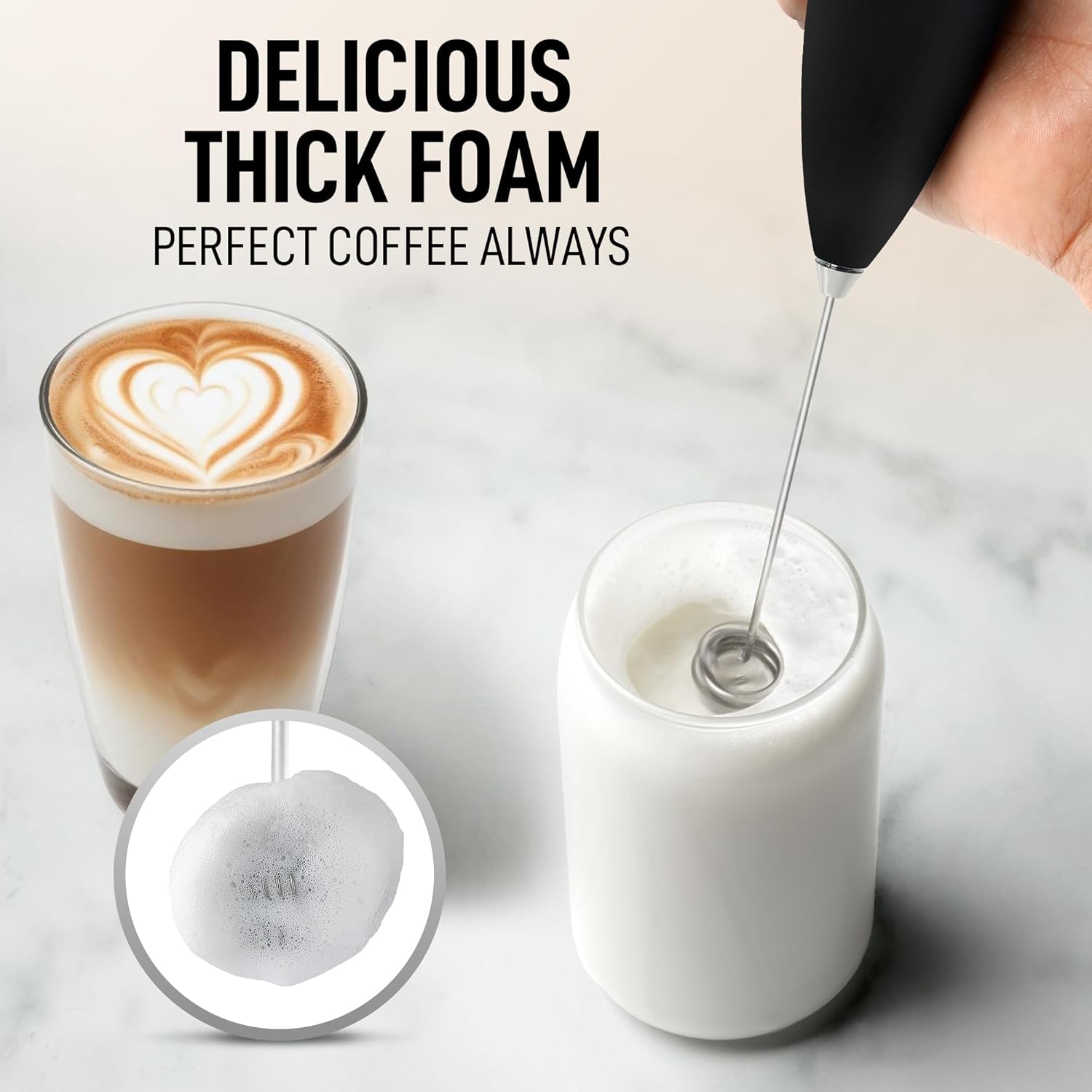 Stainless Steel Double Whisk Milk Frother by Zulay Kitchen