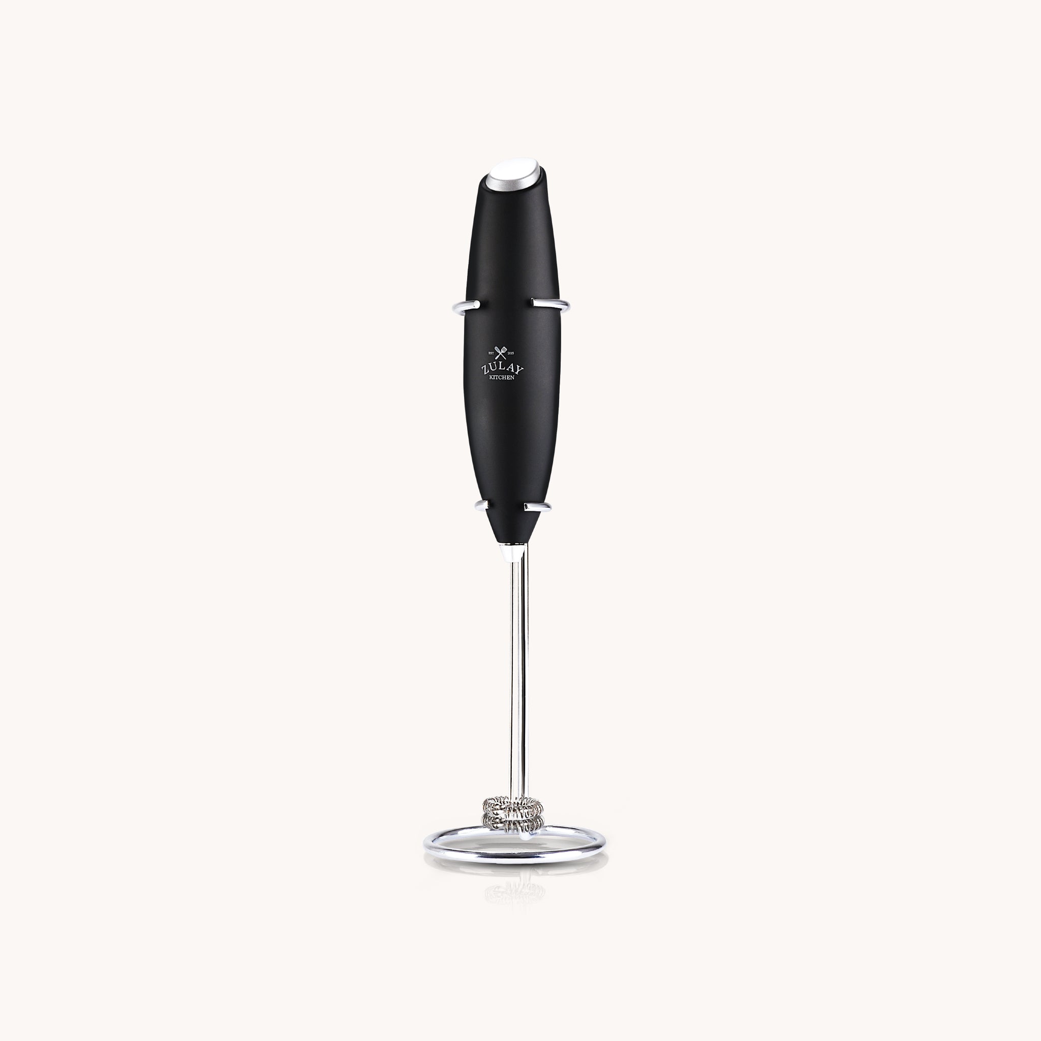 Double Whisk Milk Frother Handheld Mixer - Black by Zulay Kitchen