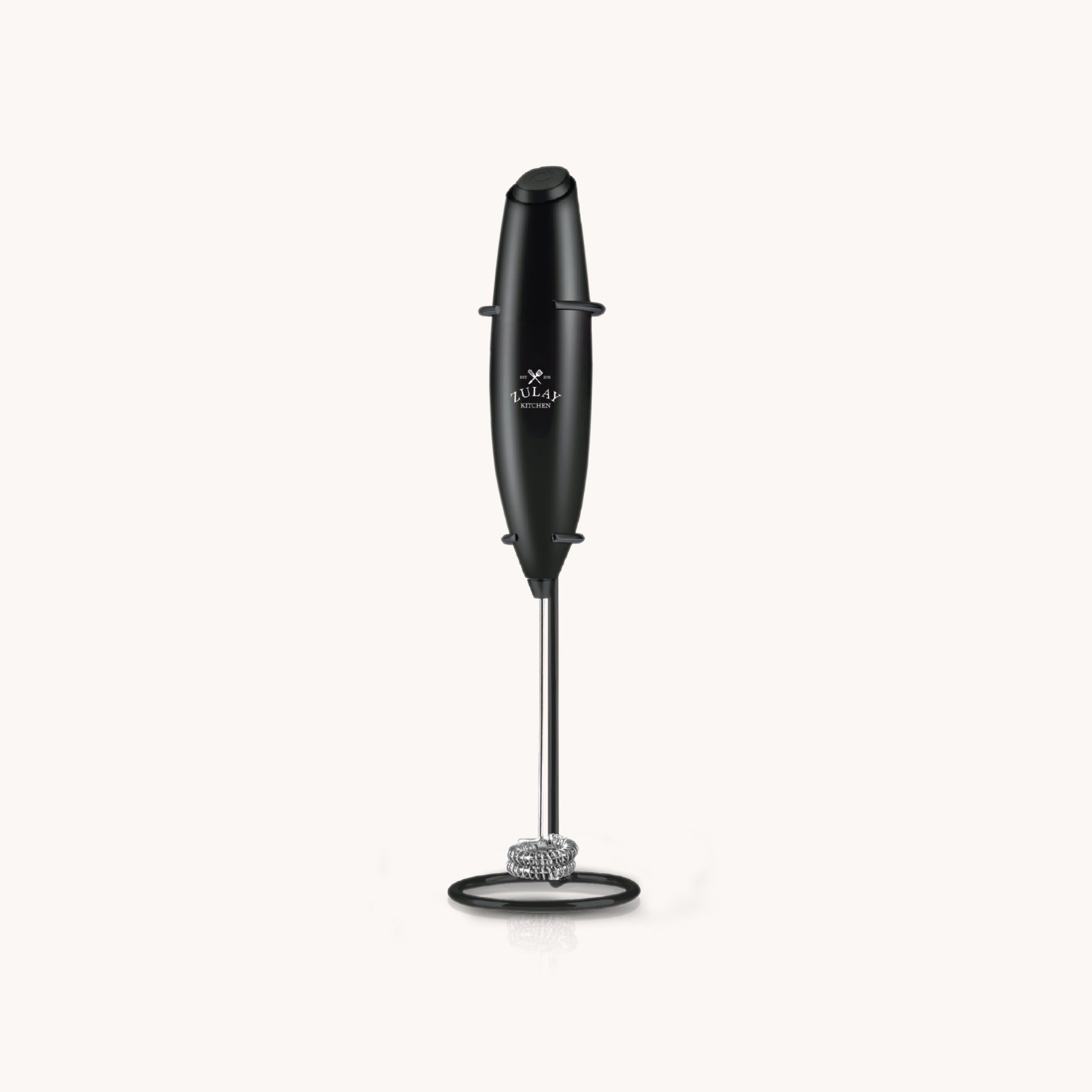 Double Whisk Milk Frother Handheld Mixer - Exec Black N Black by Zulay Kitchen