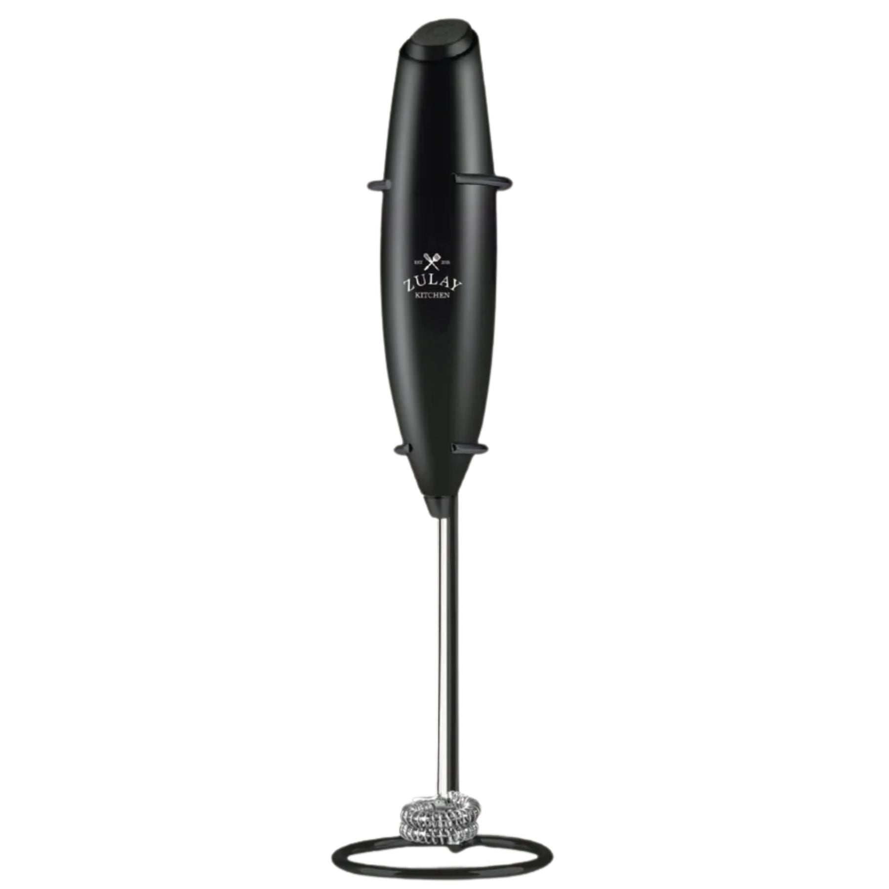 Double Whisk Milk Frother Handheld Mixer - Exec Black N Black by Zulay Kitchen