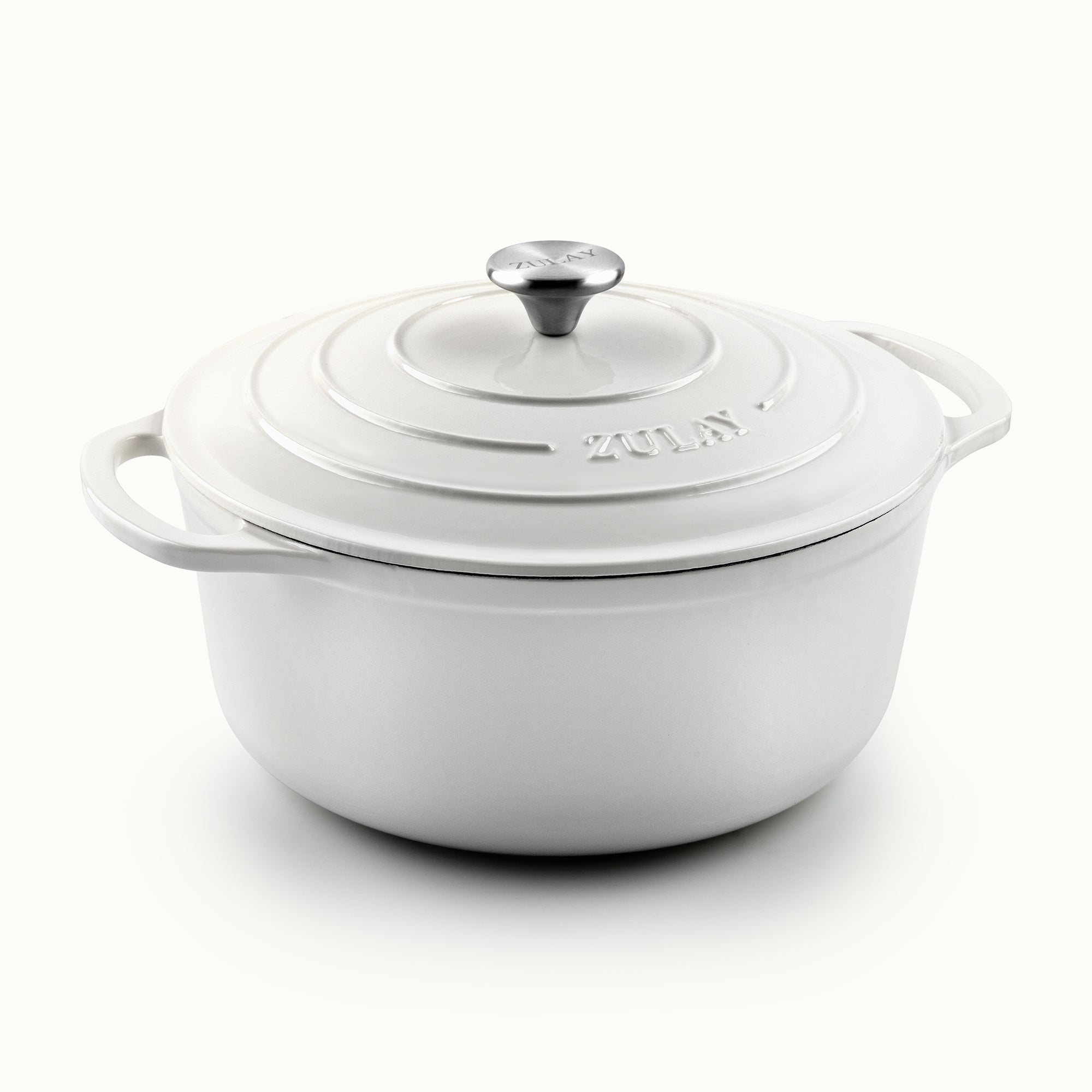 5, 6.4, 7.7 Quart Cast Iron Dutch Oven - White by Zulay Kitchen
