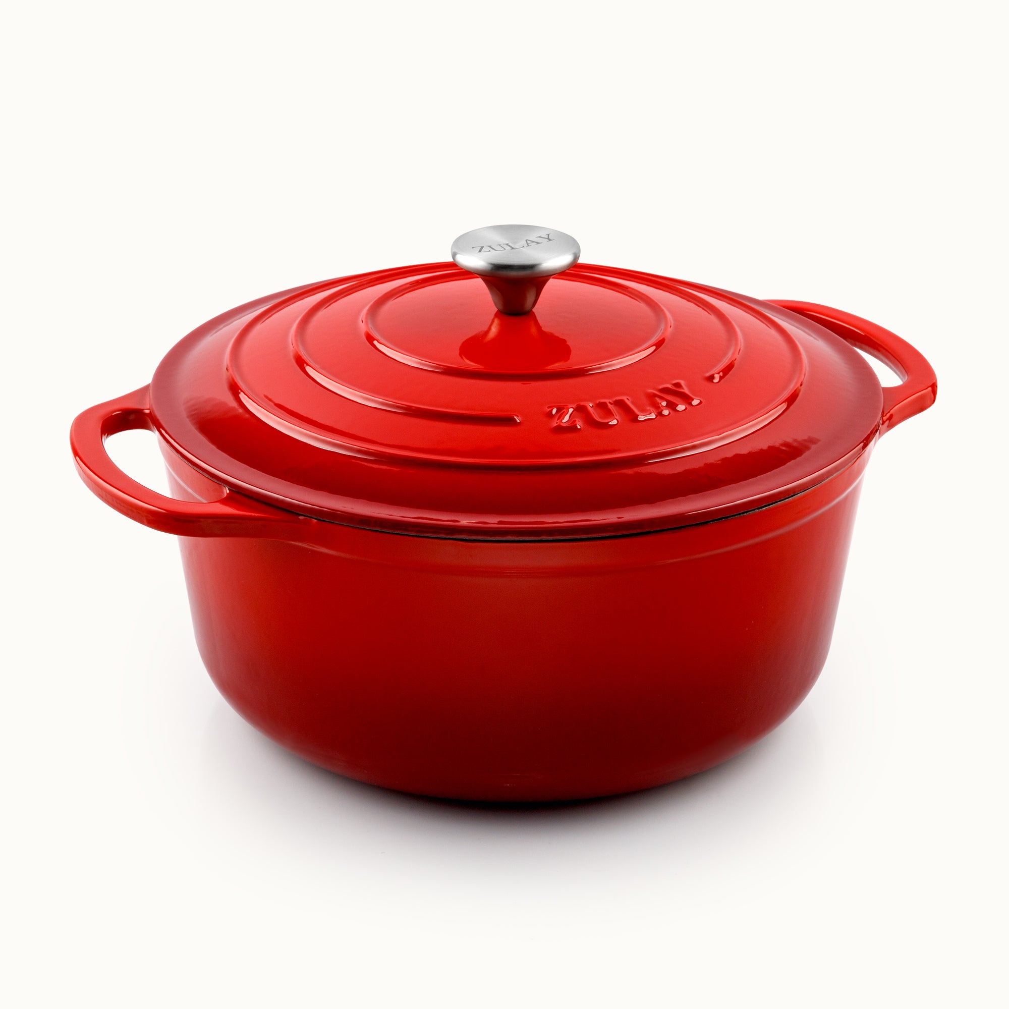 5, 6.4, 7.7 Quart Cast Iron Dutch Oven - Red by Zulay Kitchen