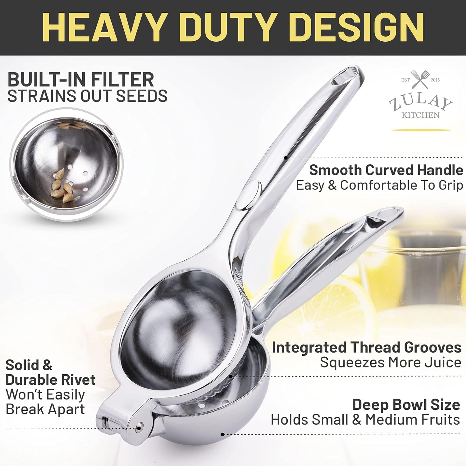 Easy to Use Lemon Squeezer - Single Bowl by Zulay Kitchen