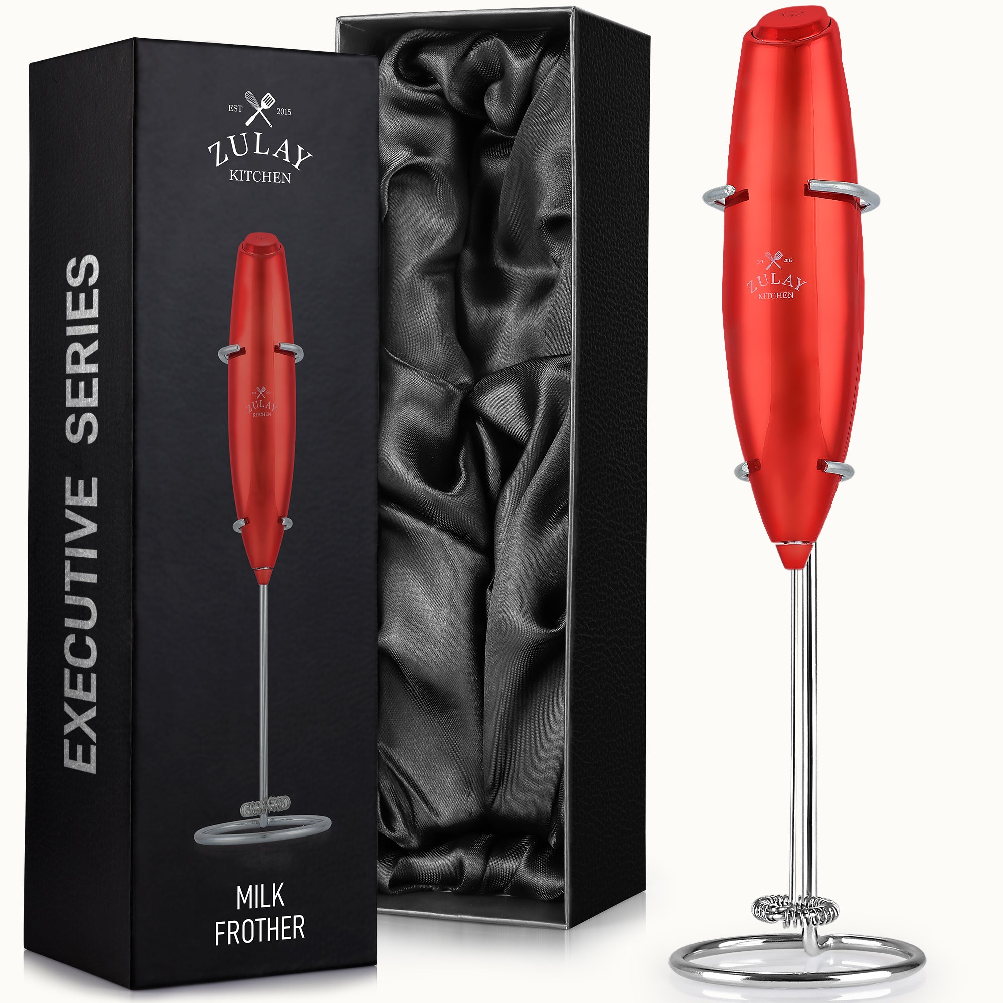 Executive Series Premium Milk Frother - Red EX by Zulay Kitchen