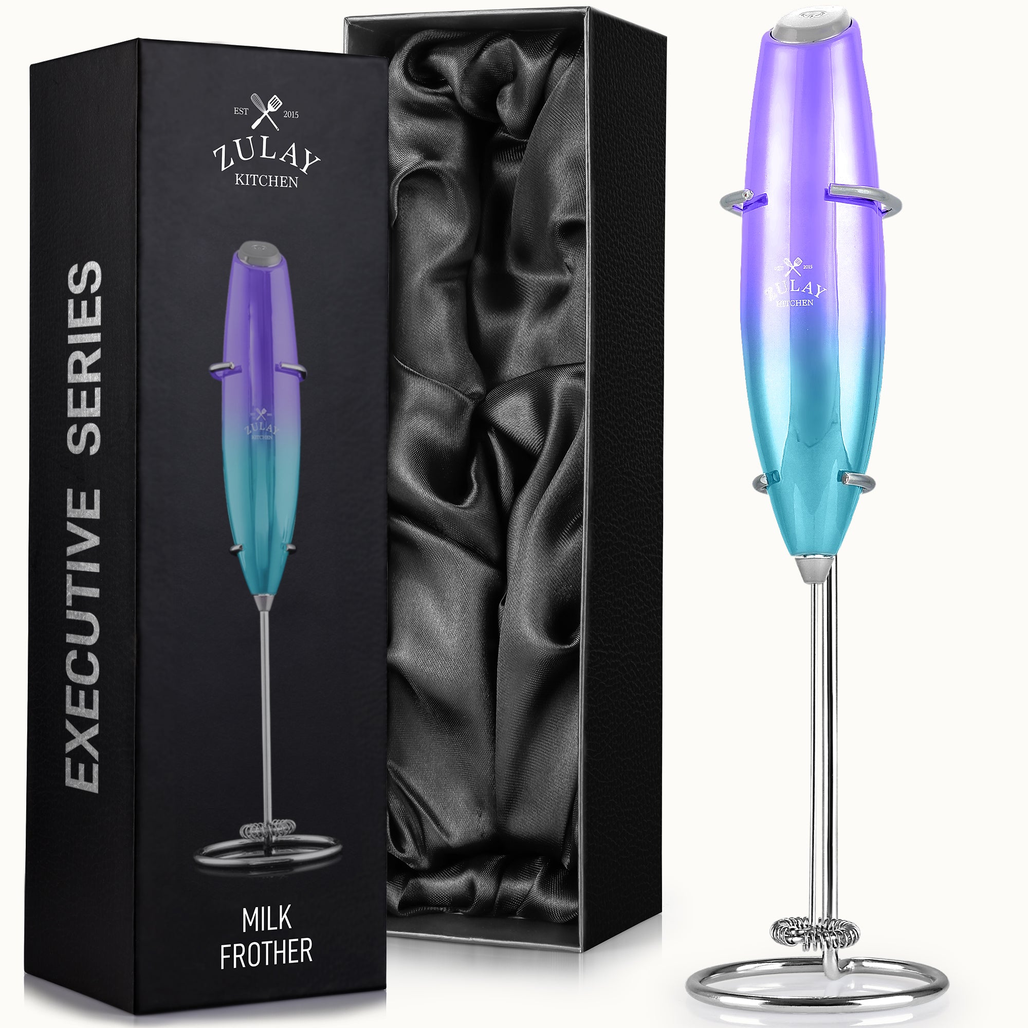 Executive Series Premium Milk Frother - EX by Zulay Kitchen Teal Fade