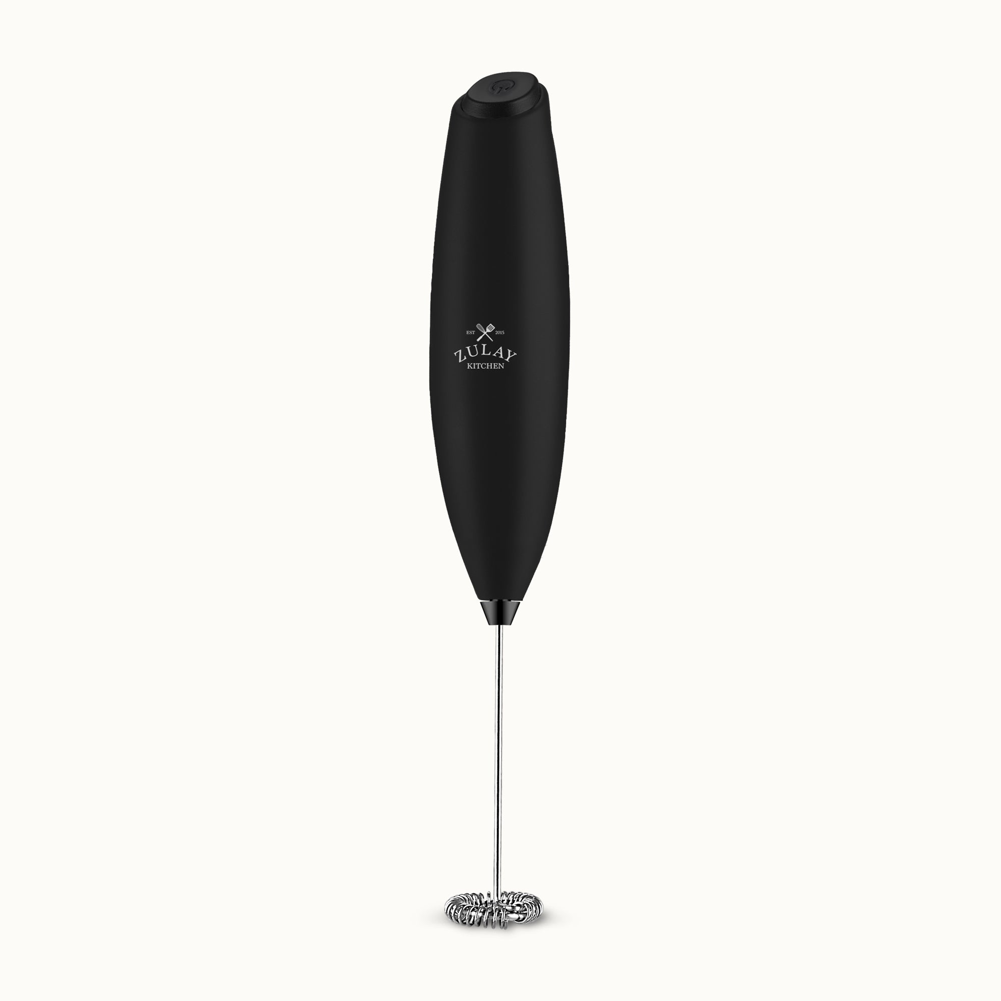 Executive Series Premium Milk Frother- Black with Black Button by Zulay Kitchen